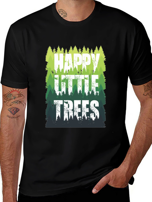 Happy Little Trees Graphic T-Shirt - Nature Lover Tee