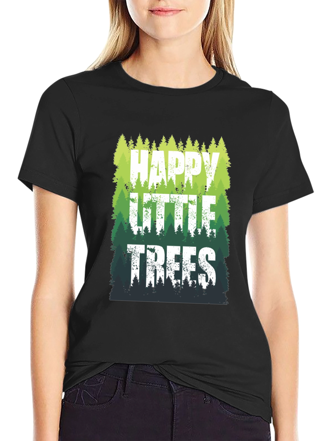 Happy Little Trees Graphic T-Shirt - Nature Lover Tee