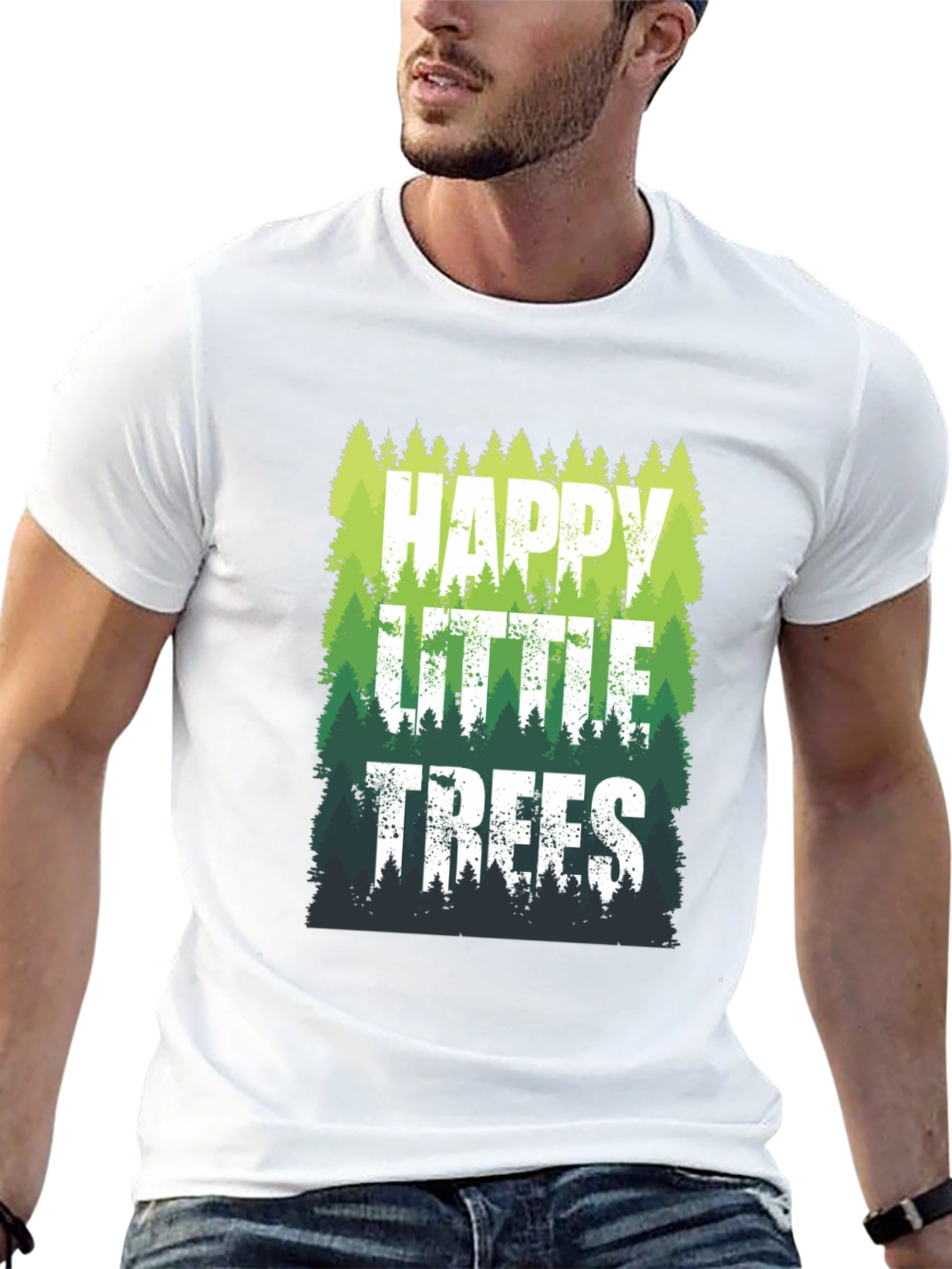 Happy Little Trees Graphic T-Shirt - Nature Lover Tee