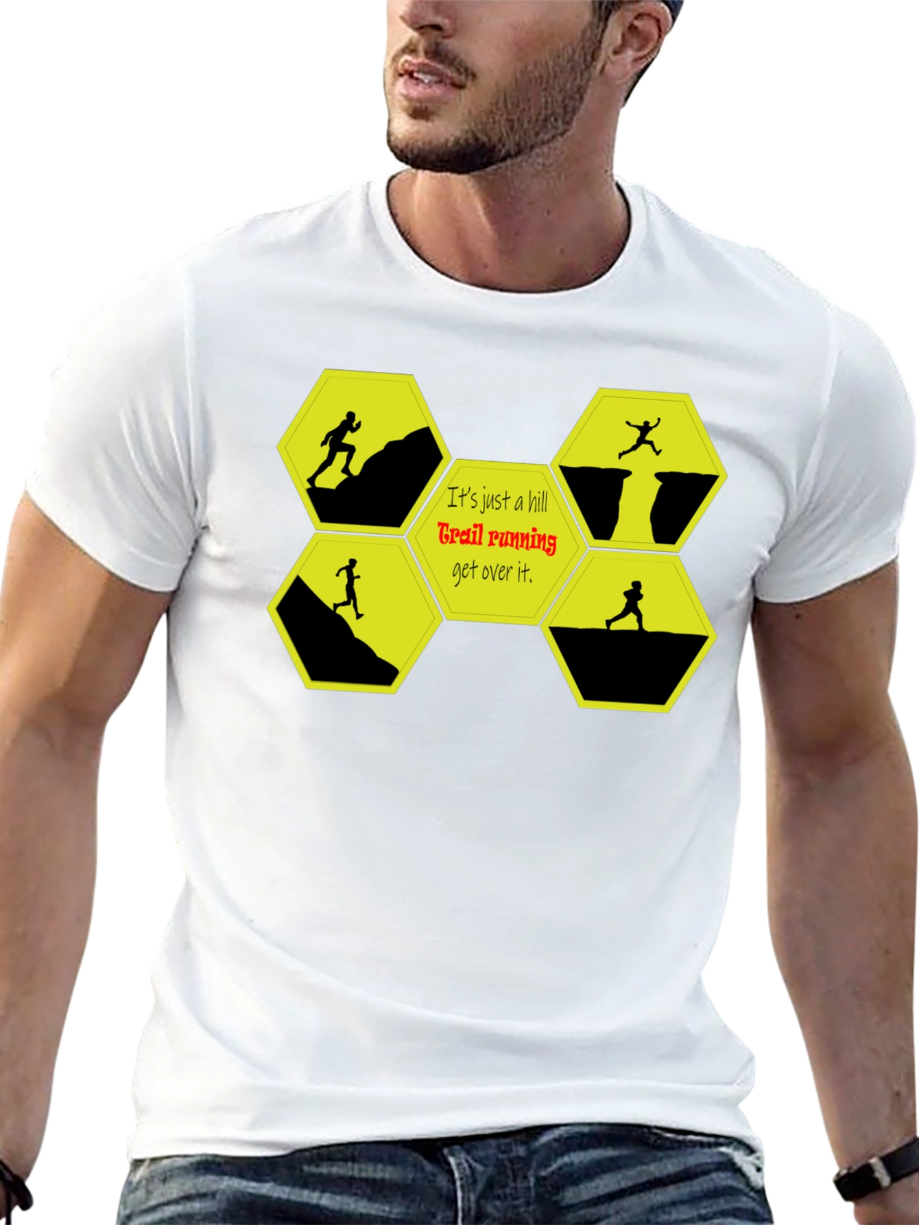 Trail Running Graphic T-Shirt - Conquer Hills!