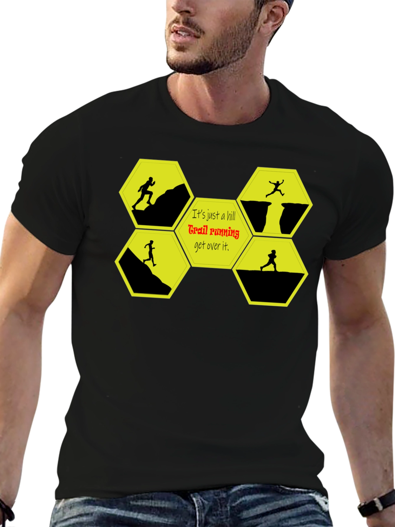 Trail Running Graphic T-Shirt - Conquer Hills!