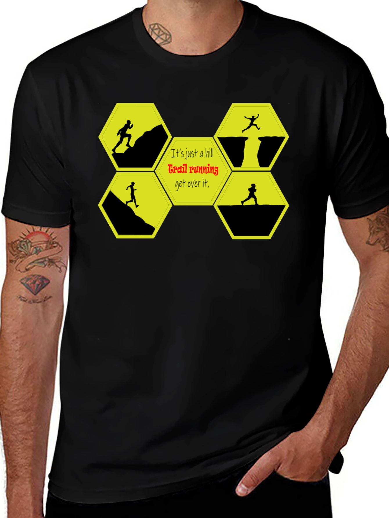 Trail Running Graphic T-Shirt - Conquer Hills!