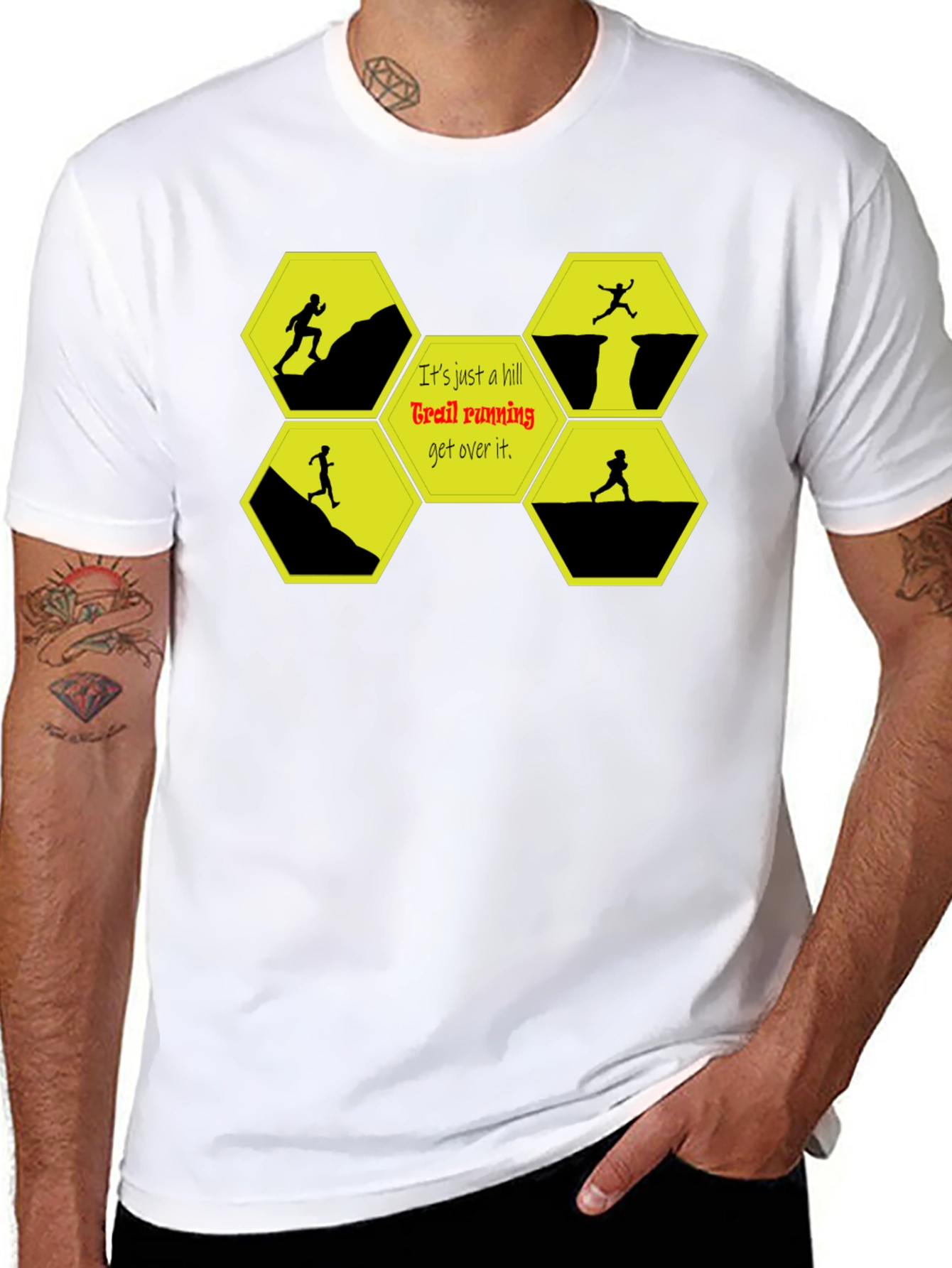 Trail Running Graphic T-Shirt - Conquer Hills!