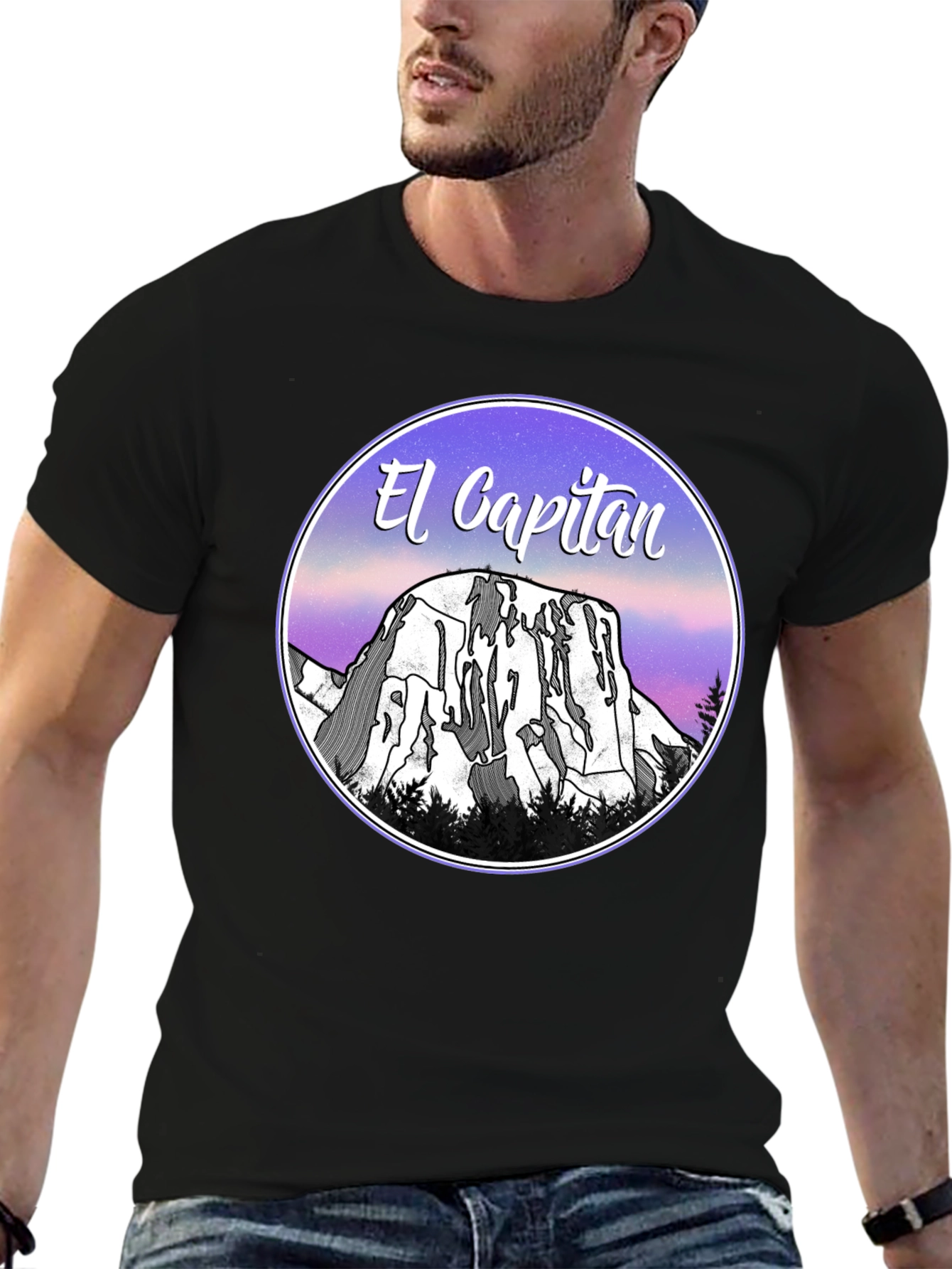 El Capitan Graphic T-Shirt - Black Cotton Blend