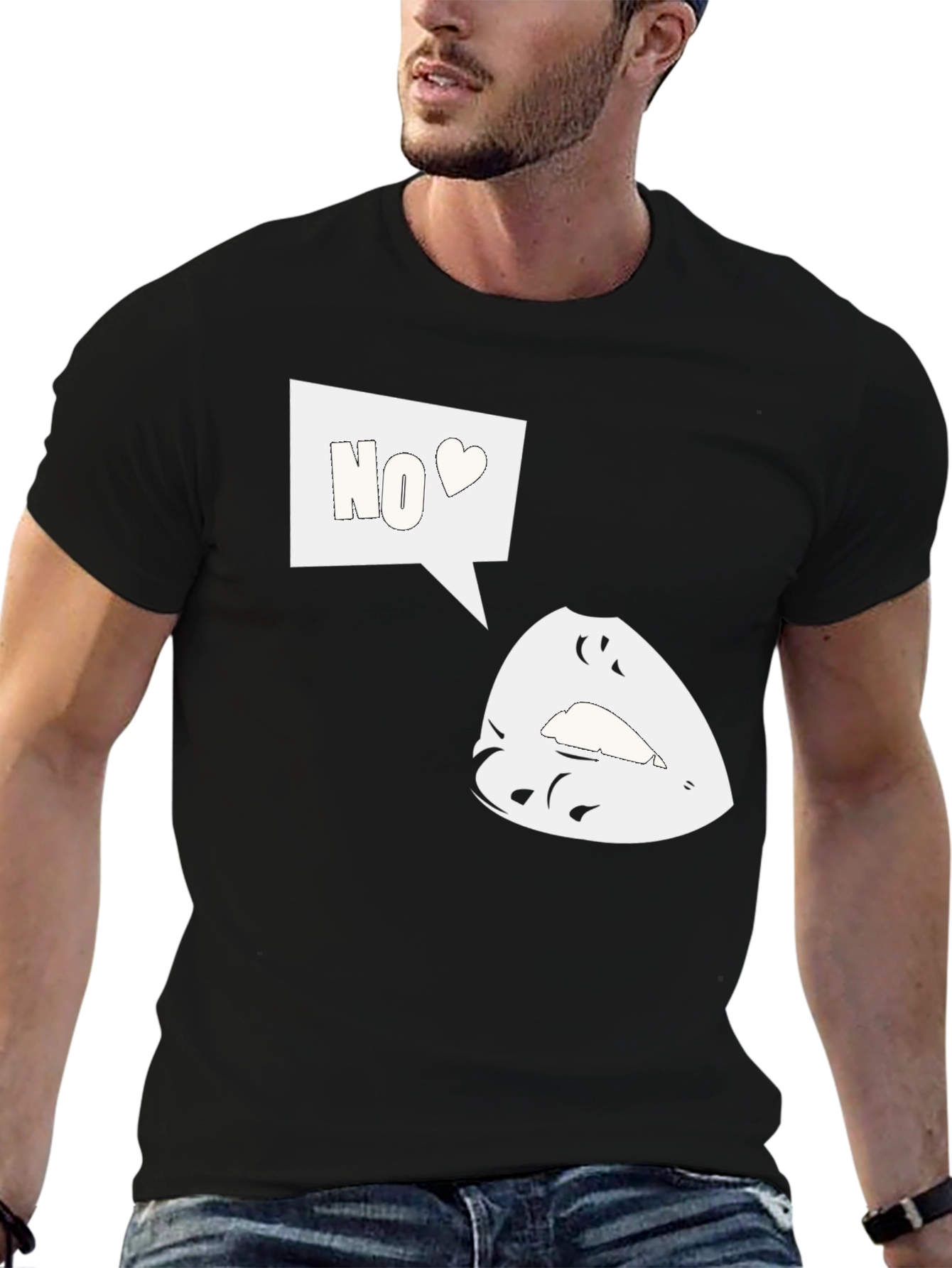 Funny No Lips Graphic T-Shirt - Cool Design