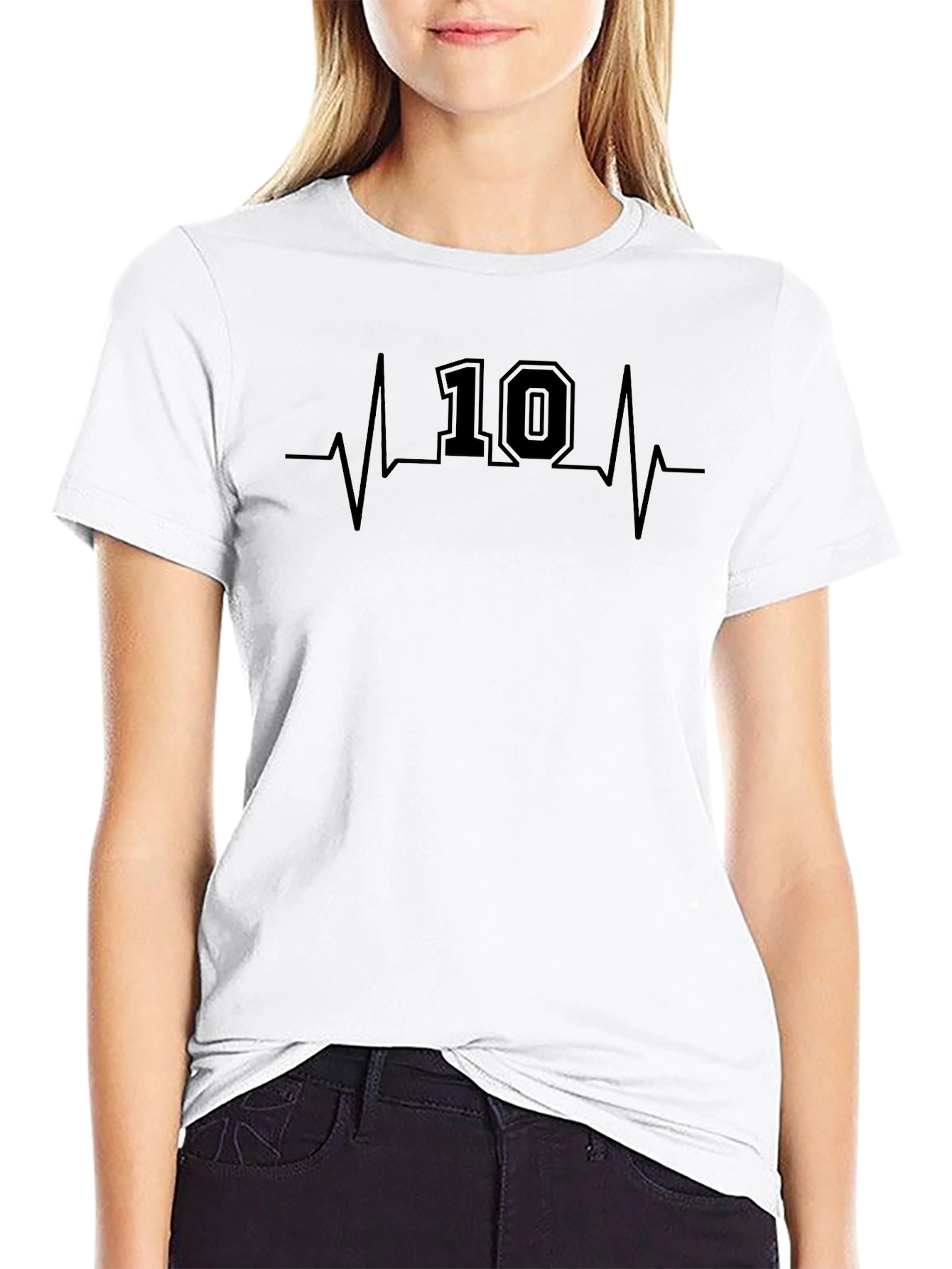 Heartbeat Number 10 Graphic Tee - Black