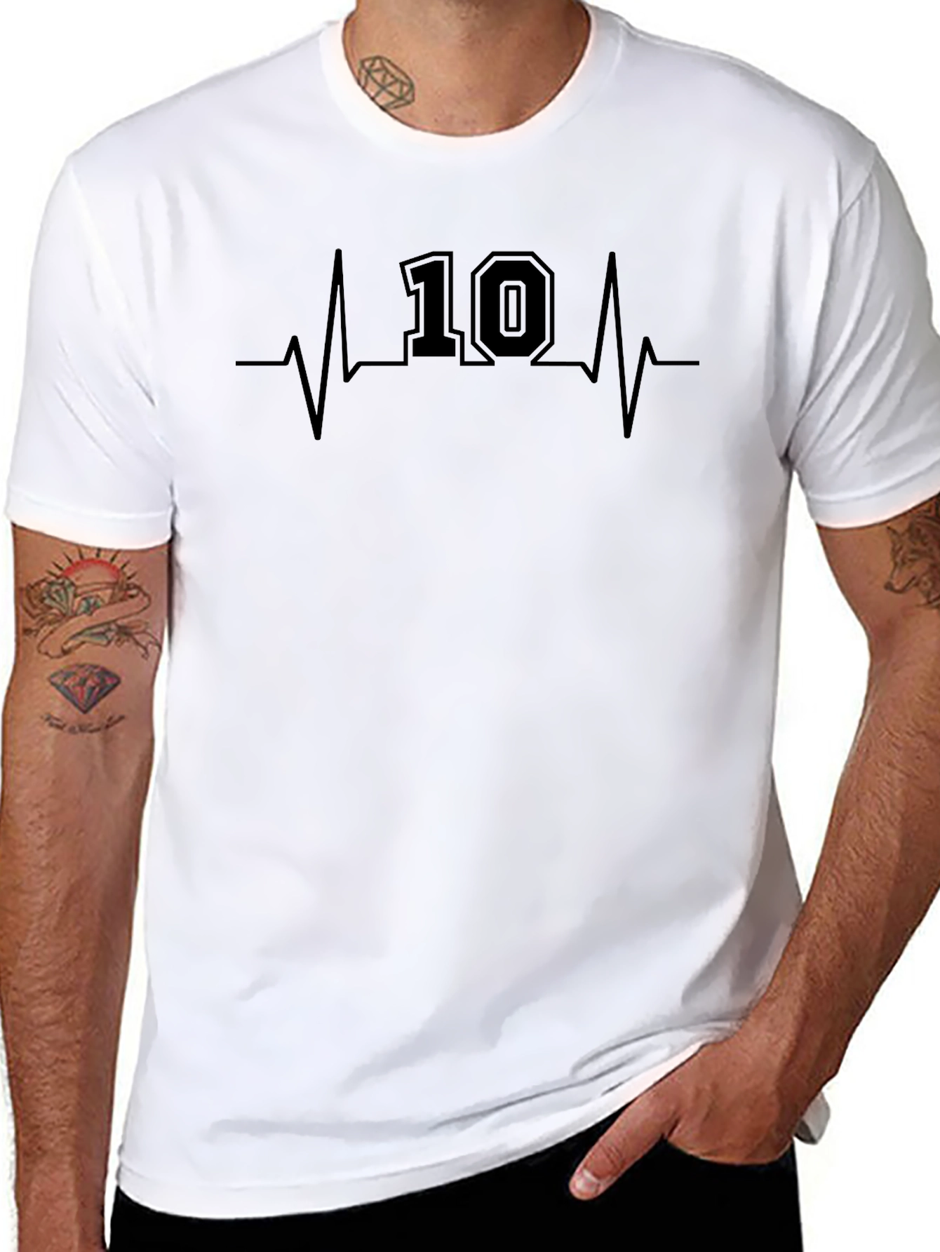Heartbeat Number 10 Graphic Tee - Black