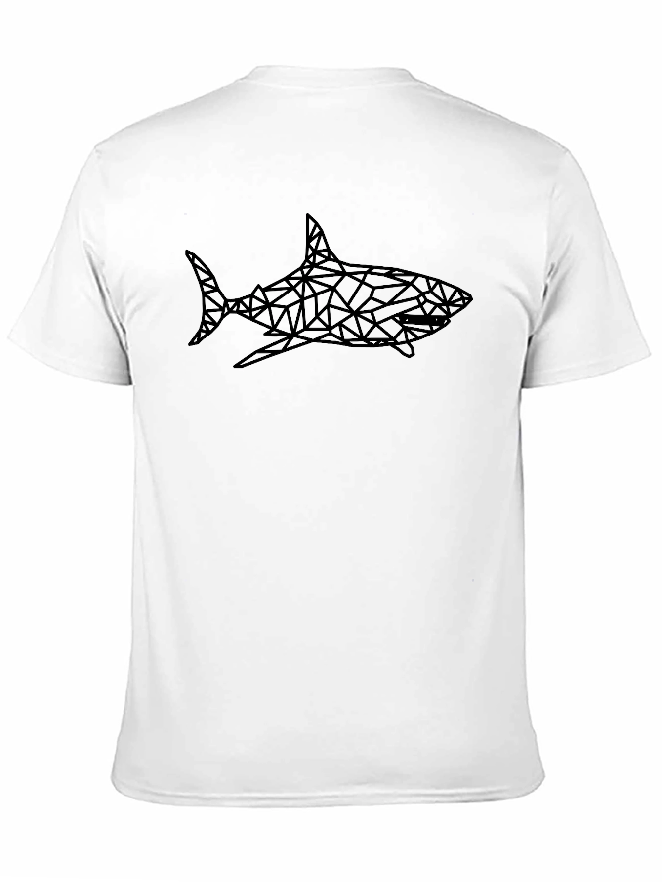 Geometric Shark Graphic Black T-Shirt