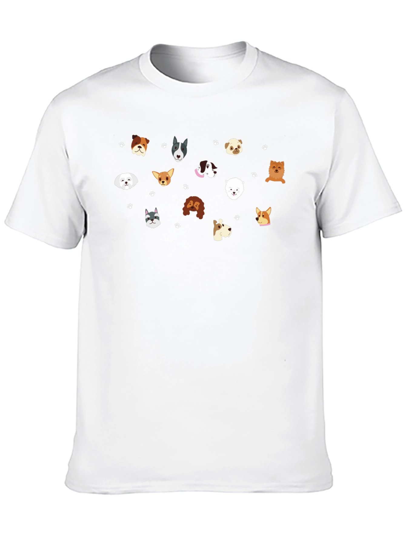 Dog Breed Print Black T-Shirt