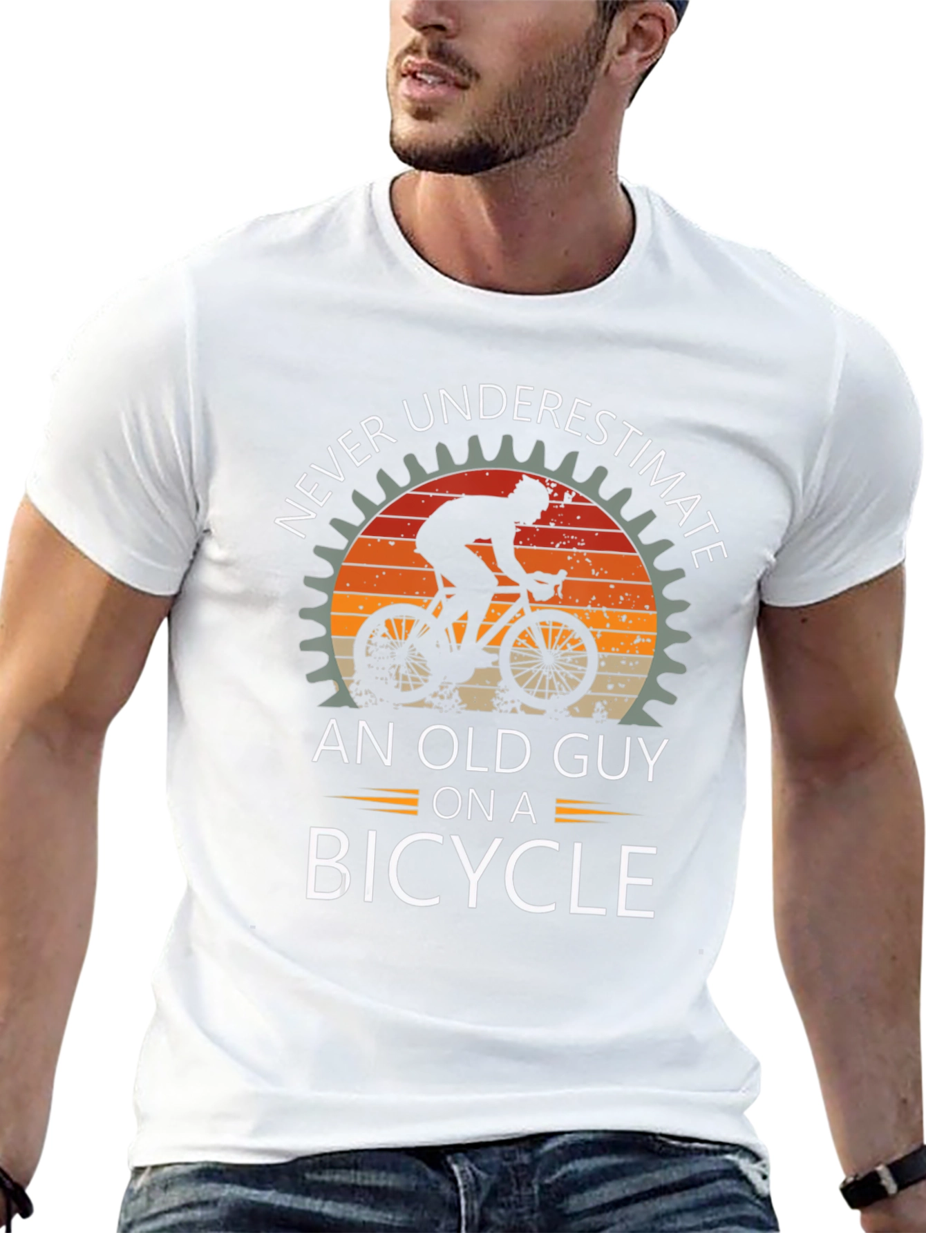 Never Underestimate Old Guy Bicycle T-Shirt