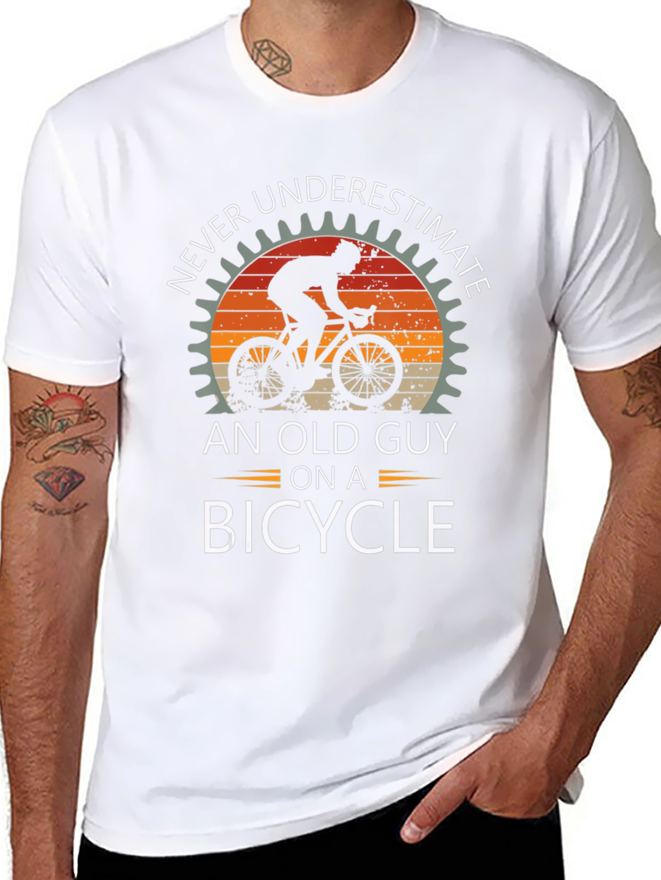 Never Underestimate Old Guy Bicycle T-Shirt