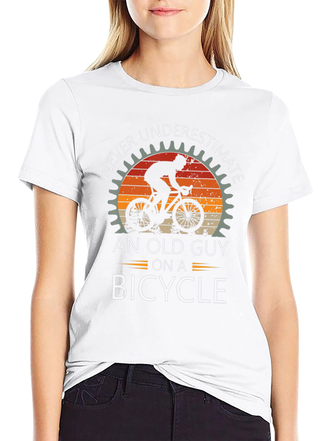 Never Underestimate Old Guy Bicycle T-Shirt