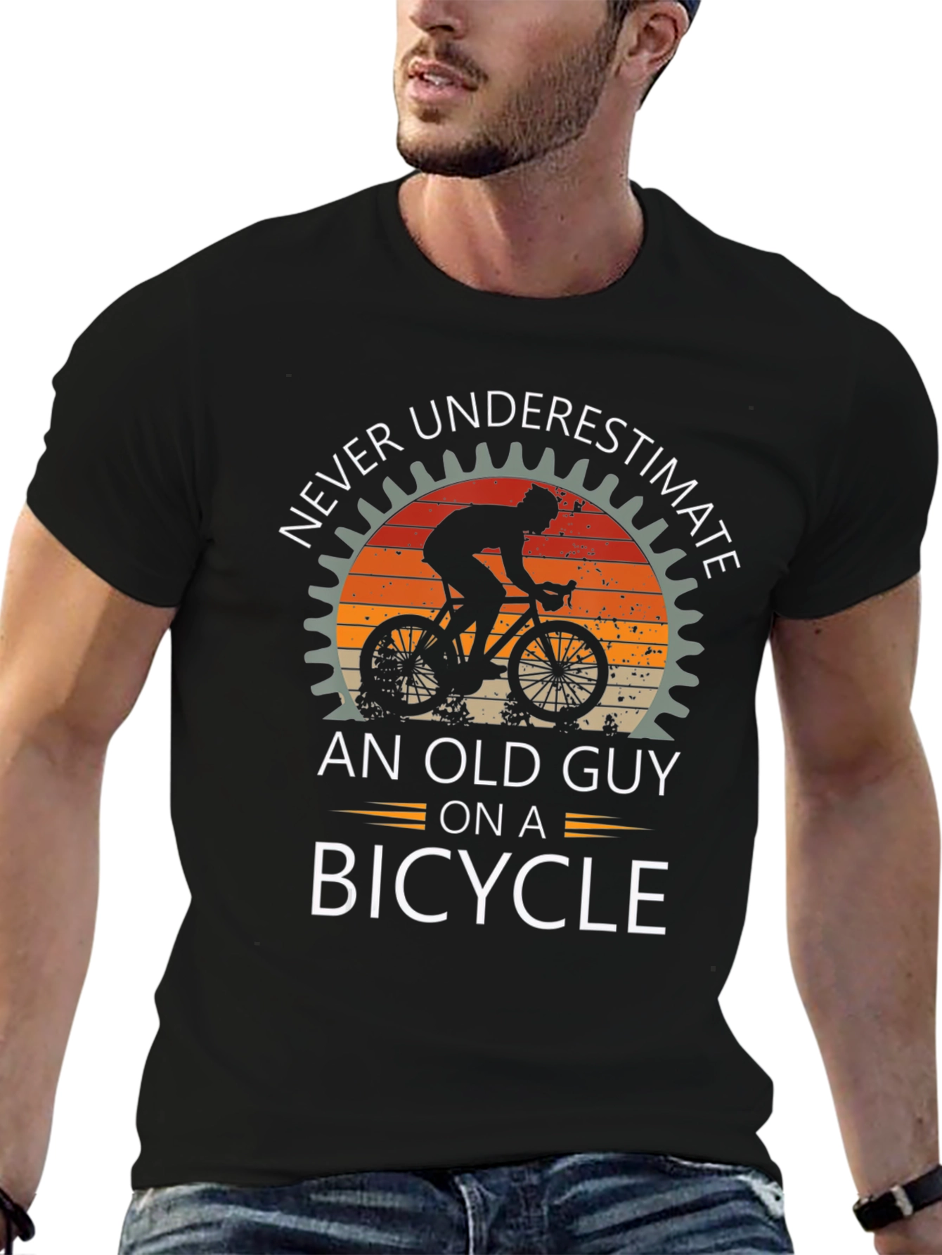 Never Underestimate Old Guy Bicycle T-Shirt