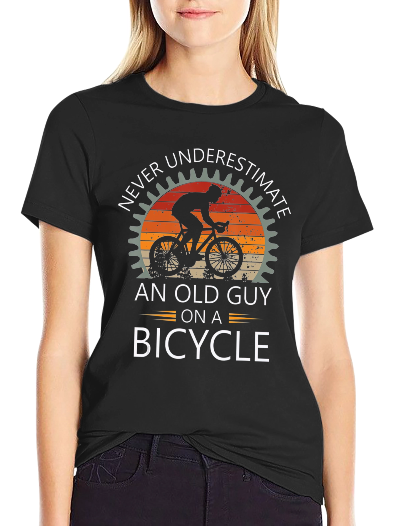 Never Underestimate Old Guy Bicycle T-Shirt