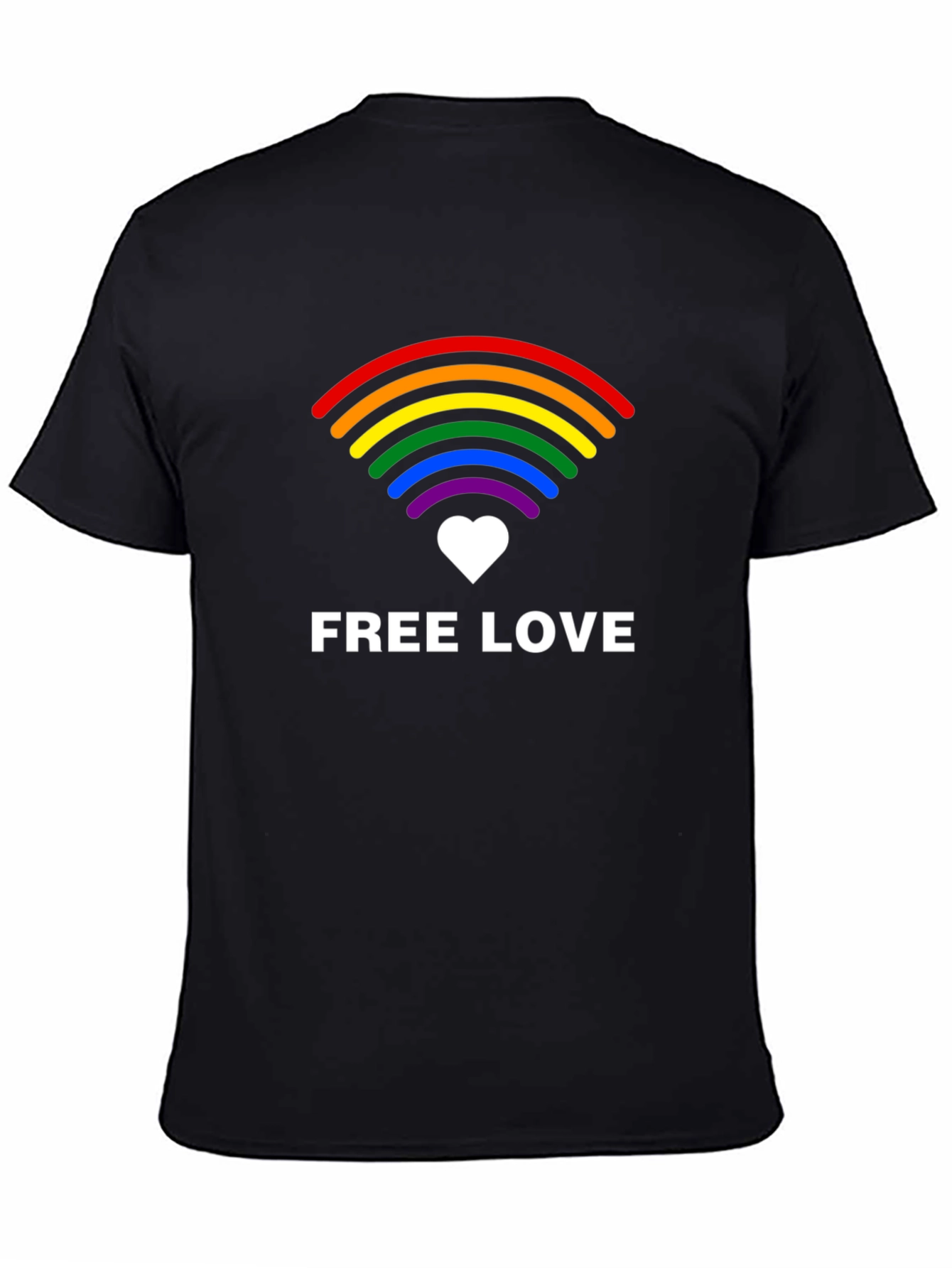 Free Love LGBTQ+ Rainbow Graphic Tee