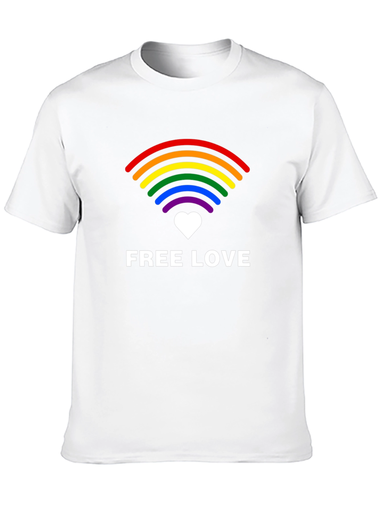 Free Love LGBTQ+ Rainbow Graphic Tee