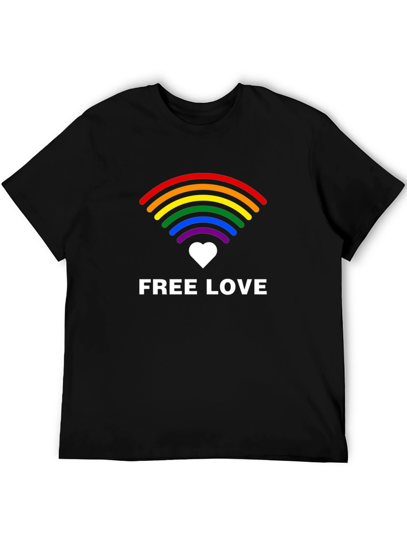 Free Love LGBTQ+ Rainbow Graphic Tee