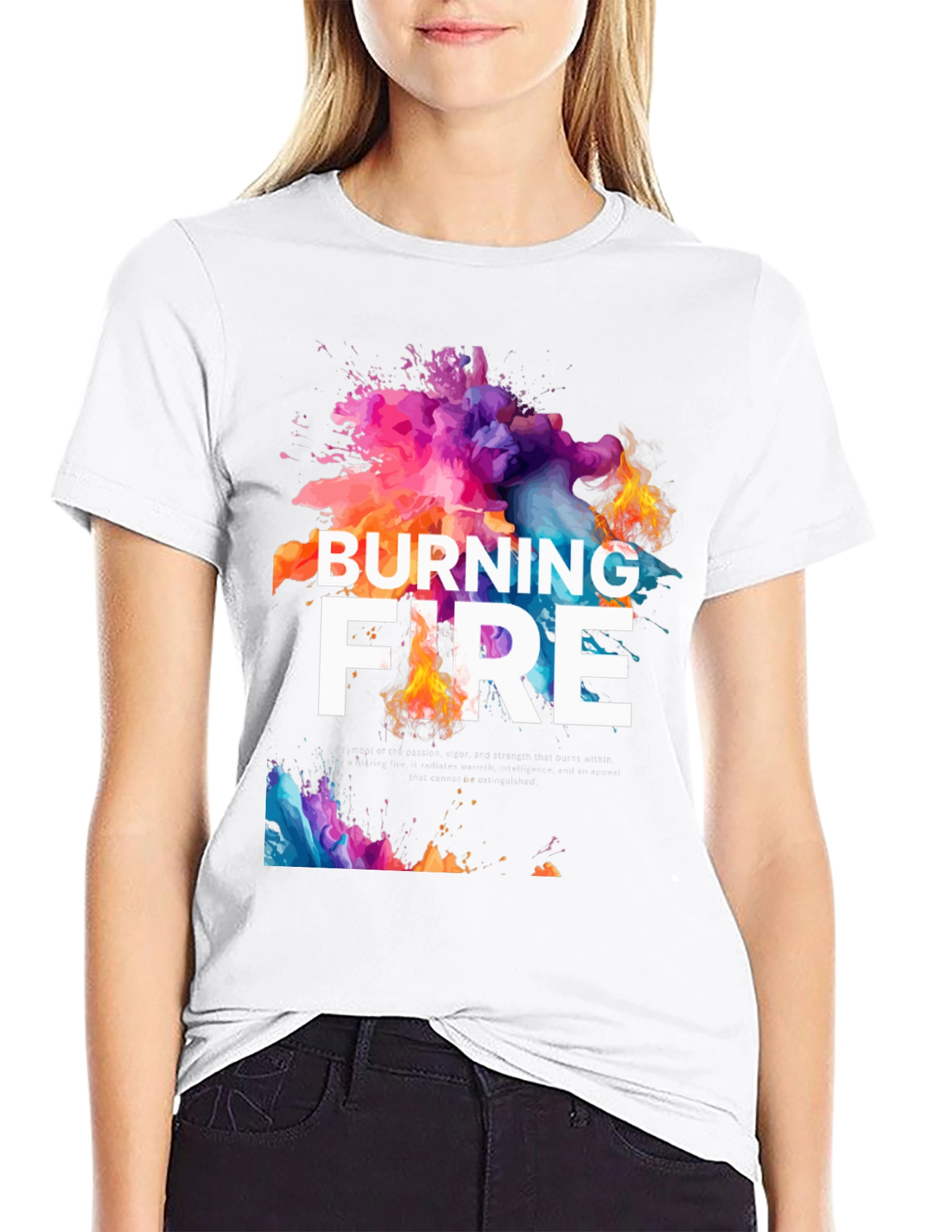 Burning Fire Graphic Tee - Unique Design