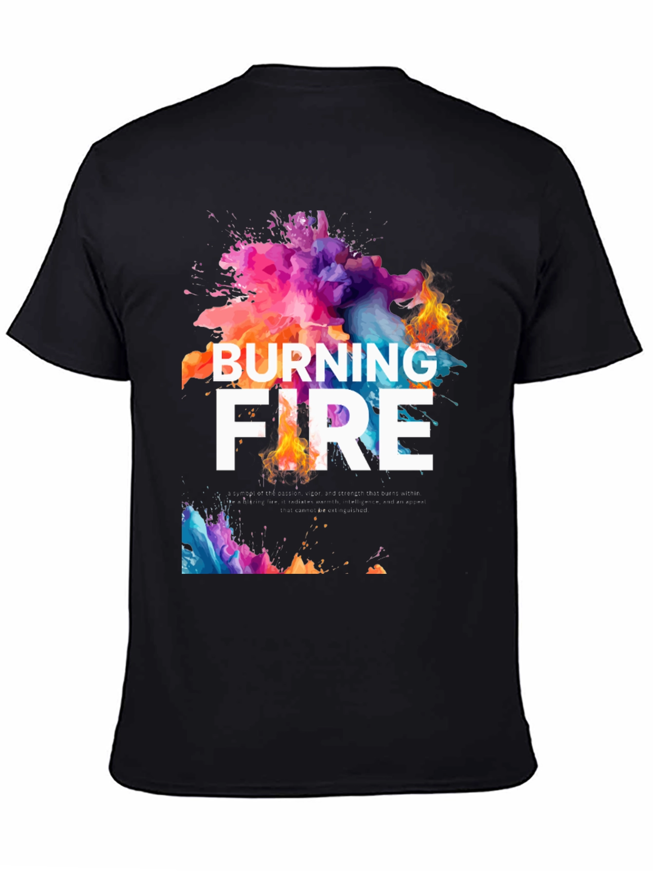 Burning Fire Graphic Tee - Unique Design