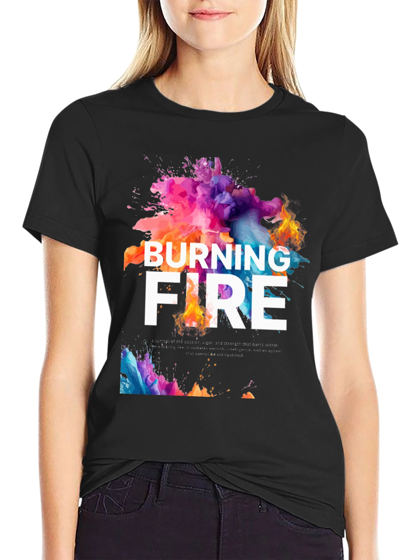 Burning Fire Graphic Tee - Unique Design