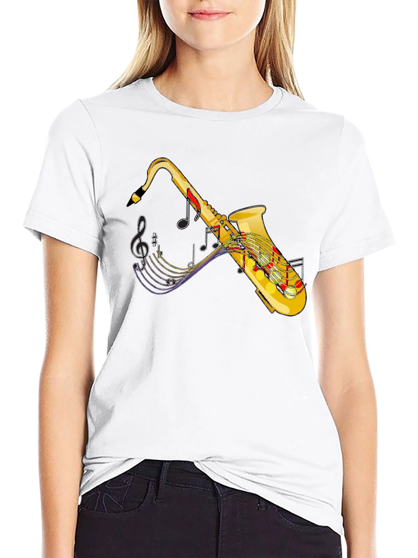 Saxophone Music T-Shirt - Black