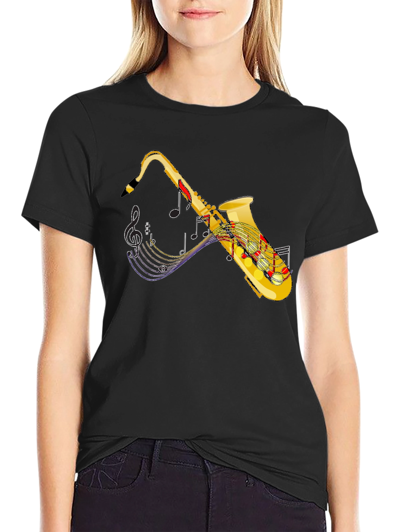 Saxophone Music T-Shirt - Black