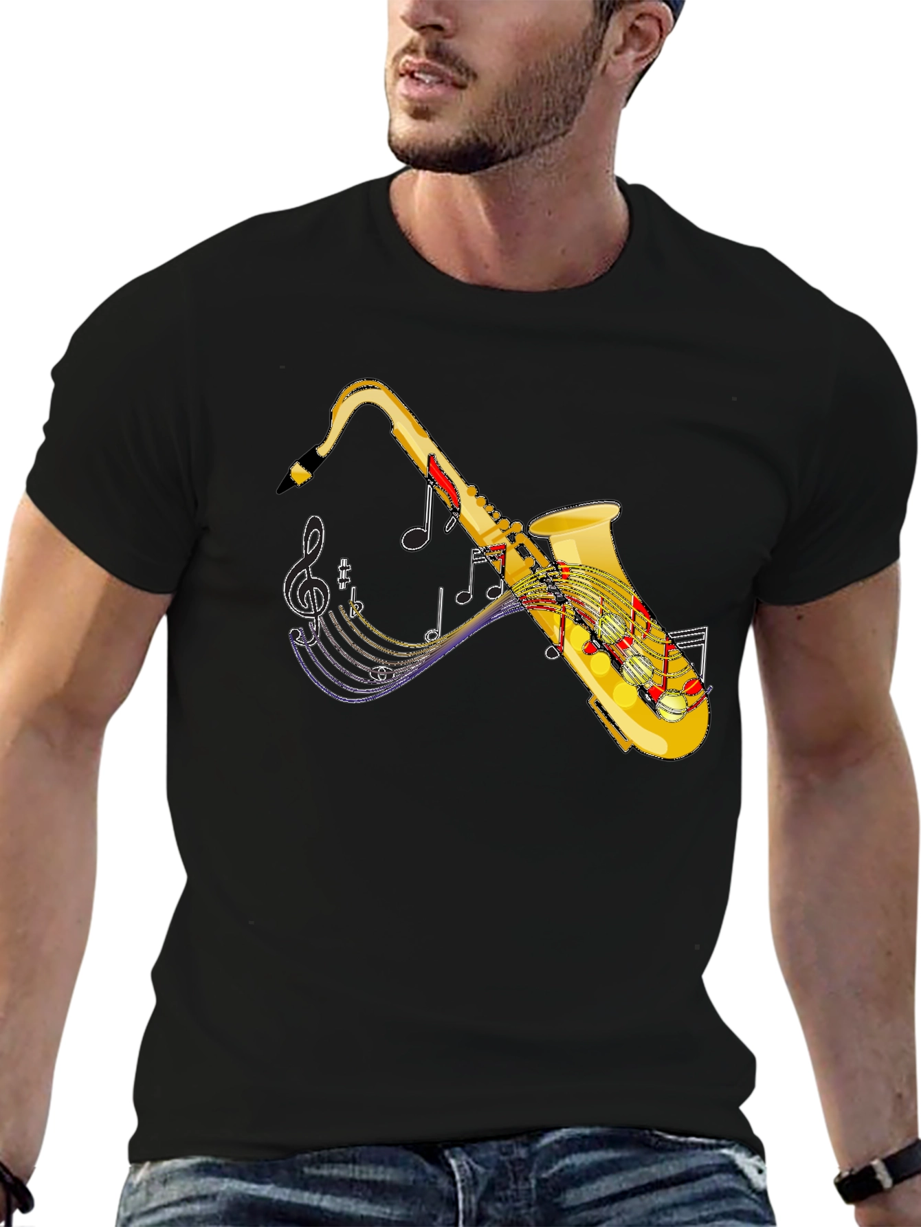 Saxophone Music T-Shirt - Black