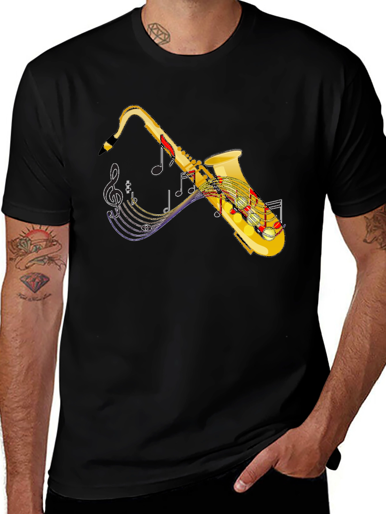 Saxophone Music T-Shirt - Black