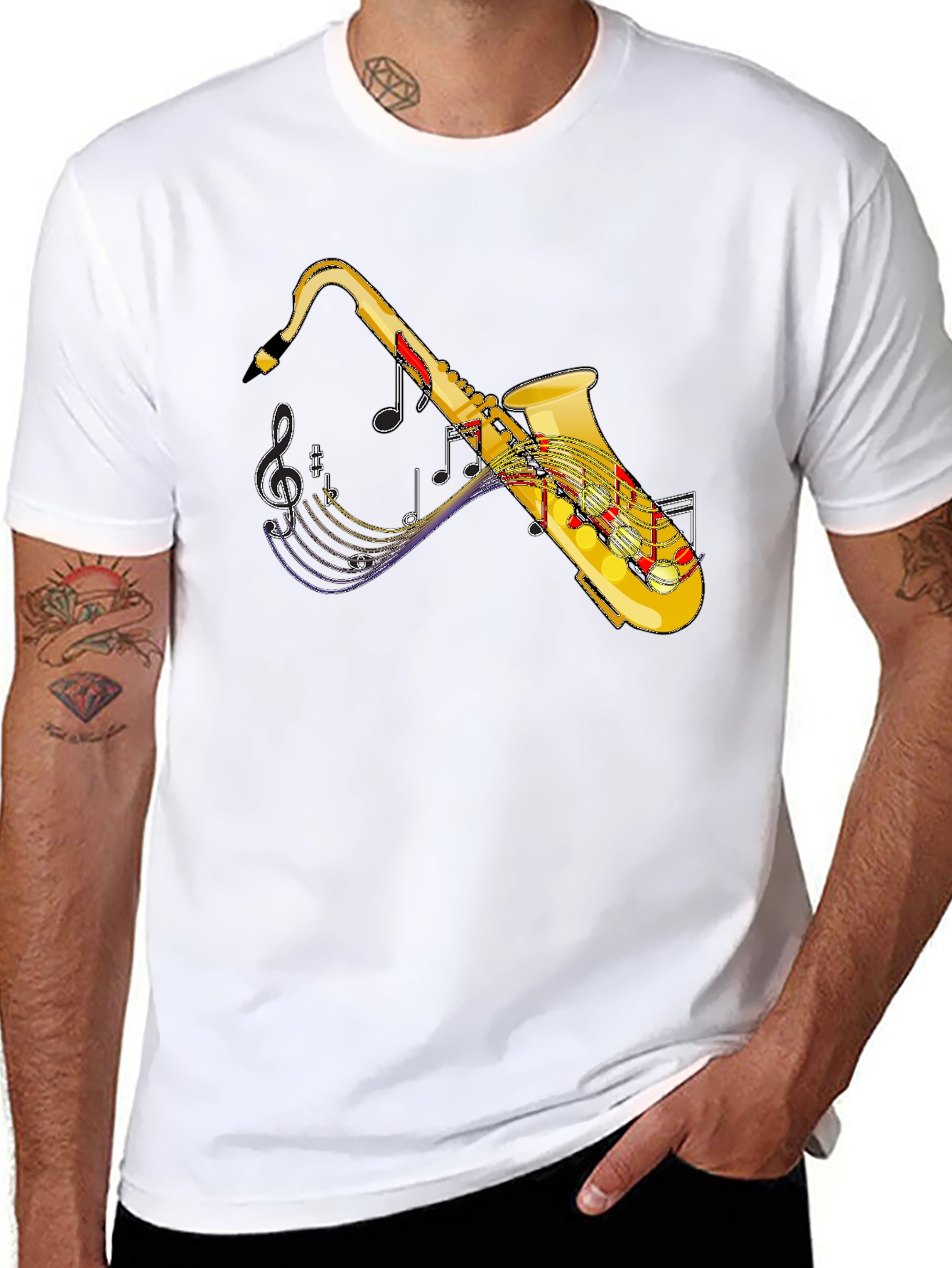 Saxophone Music T-Shirt - Black