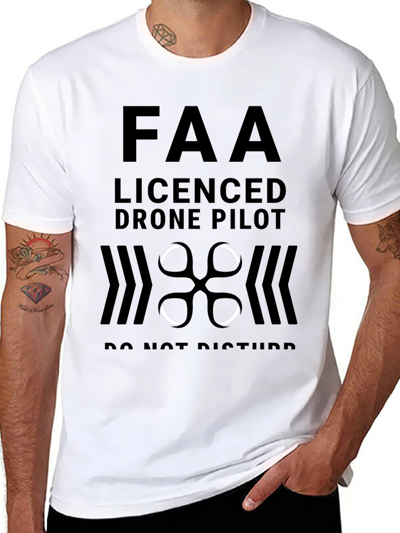 FAA Licensed Drone Pilot Black T-Shirt