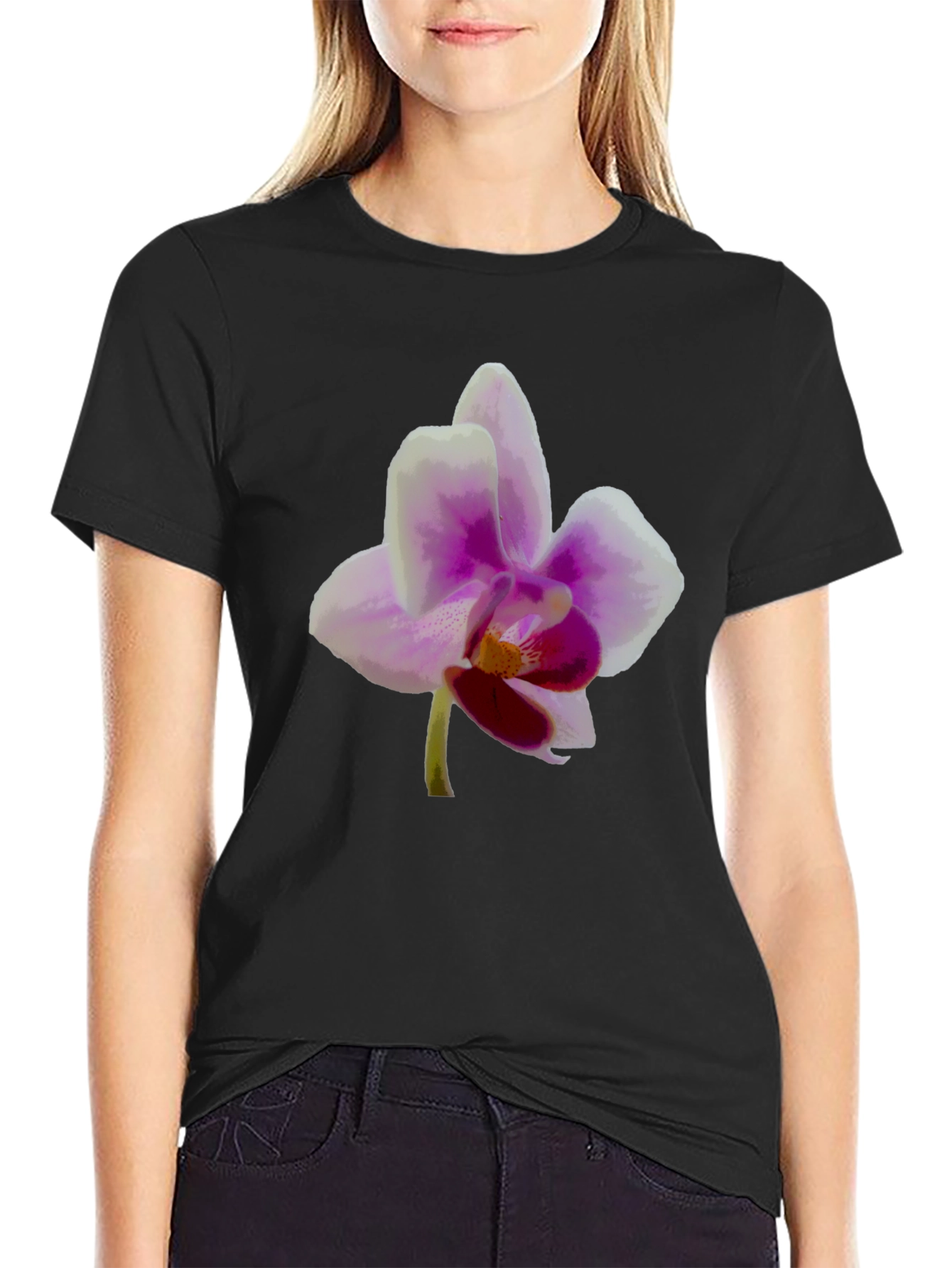 Floral Graphic Tee - Orchid Design