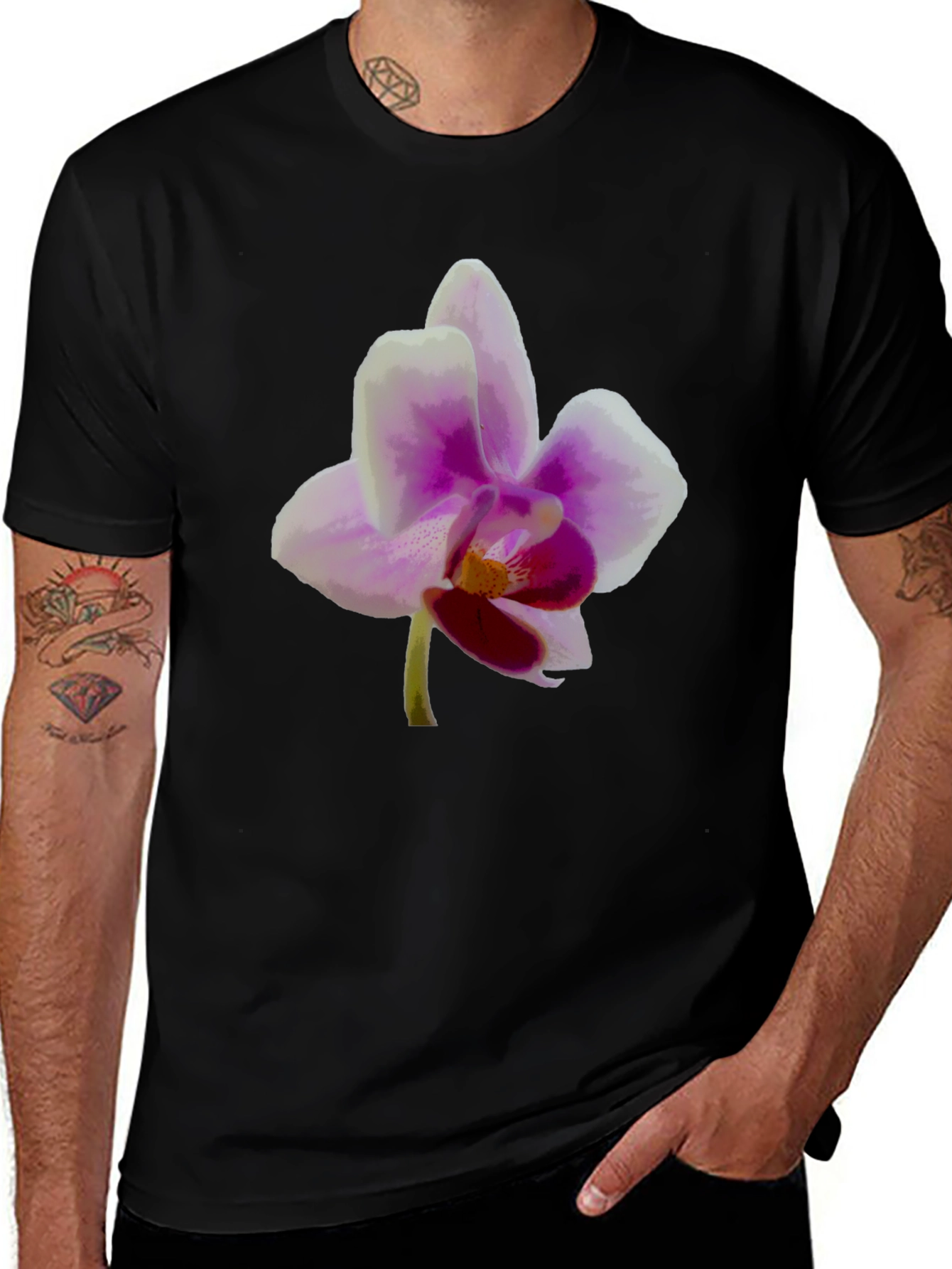 Floral Graphic Tee - Orchid Design