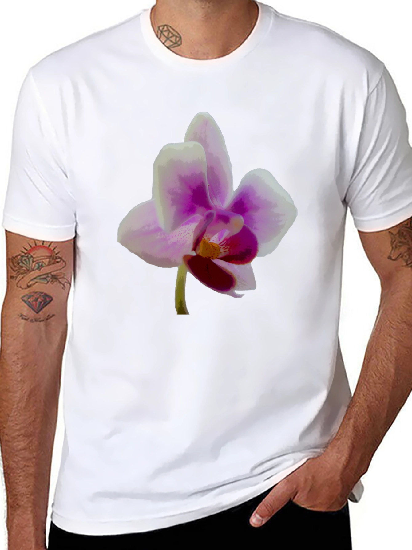 Floral Graphic Tee - Orchid Design