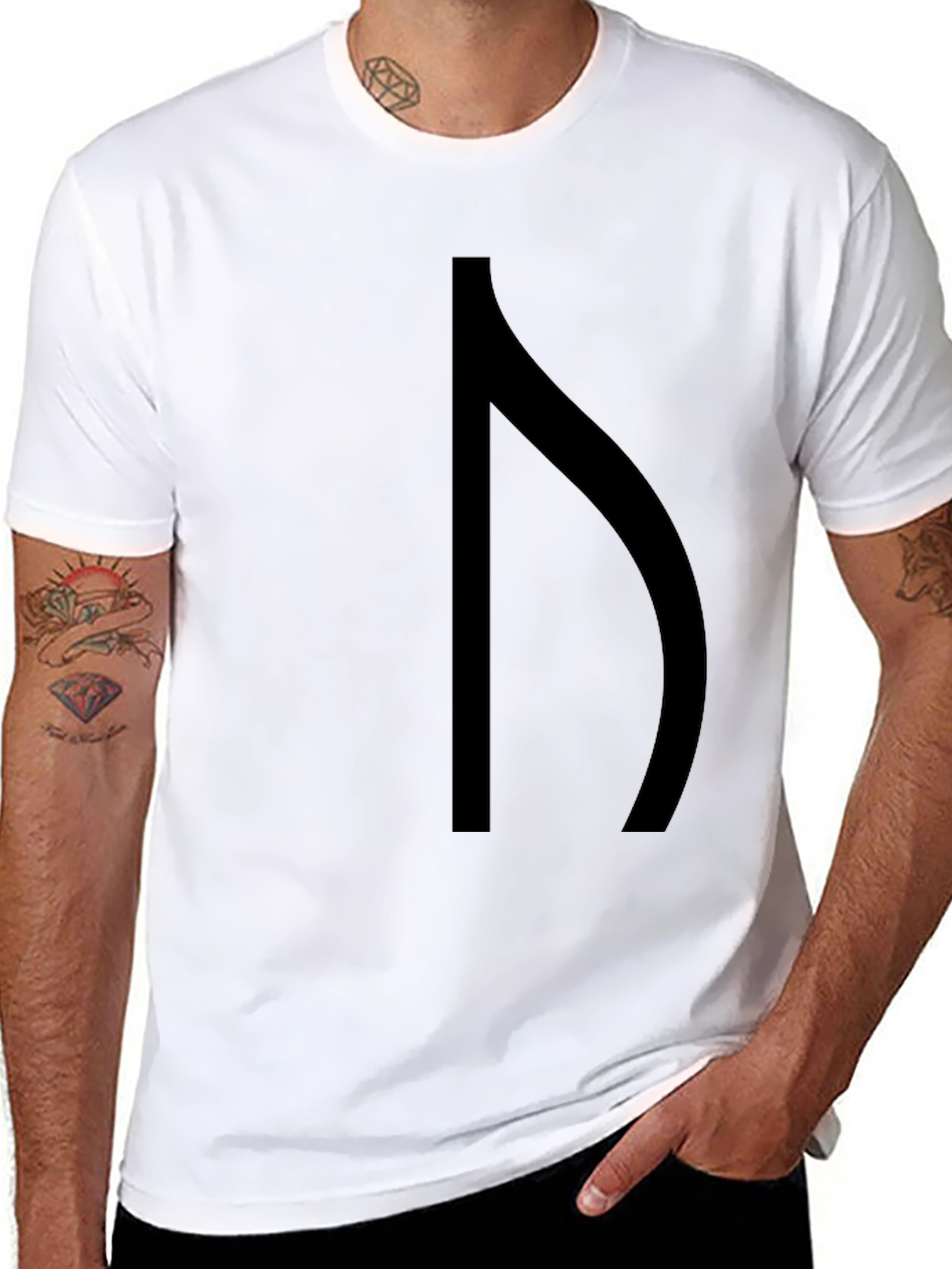 Minimalist Rune Graphic Black T-Shirt