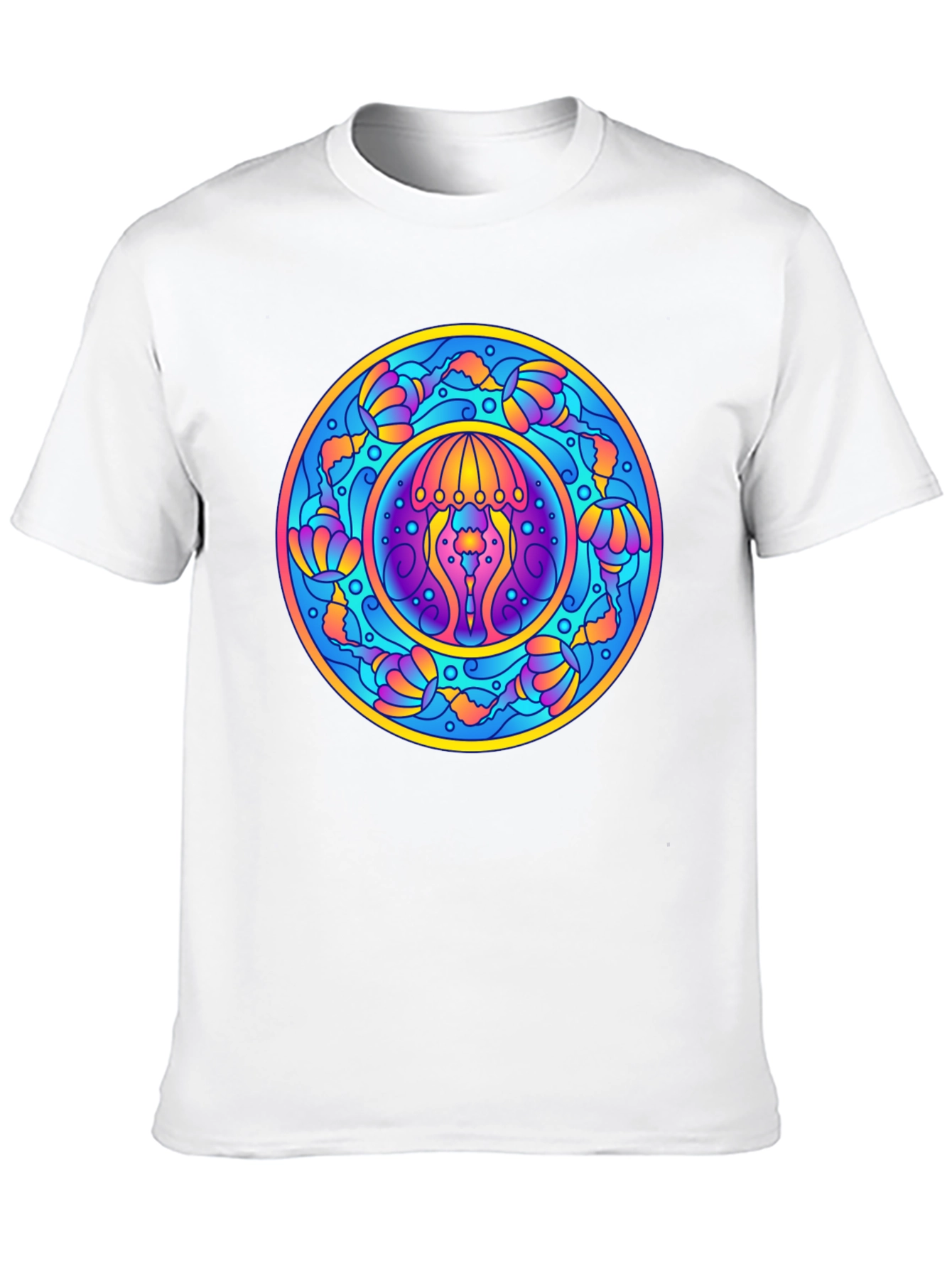 Psychedelic Jellyfish Mandala T-Shirt - Vivid Graphic Tee