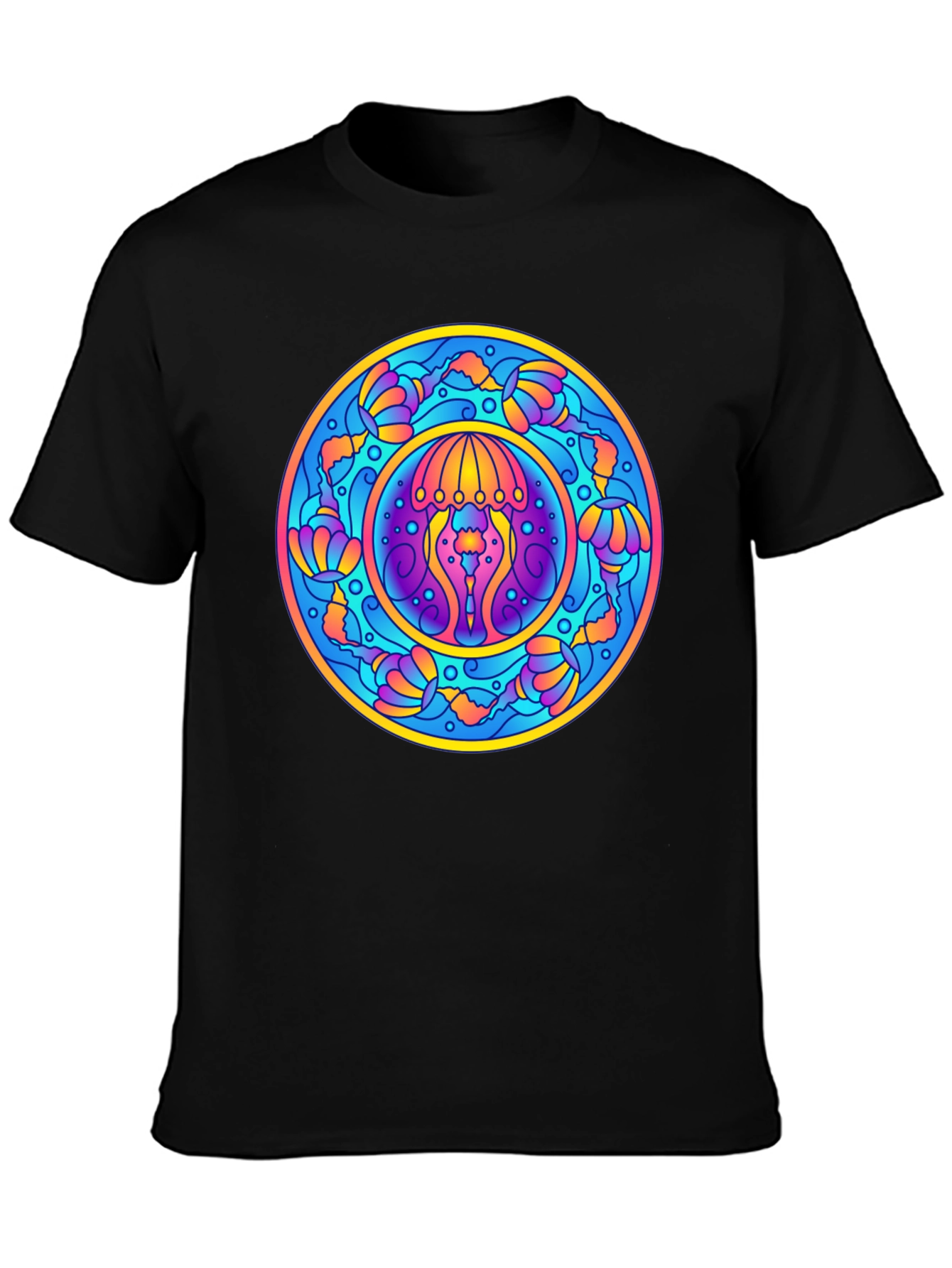 Psychedelic Jellyfish Mandala T-Shirt - Vivid Graphic Tee