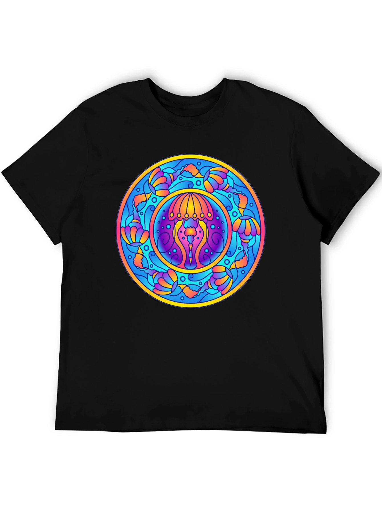 Psychedelic Jellyfish Mandala T-Shirt - Vivid Graphic Tee
