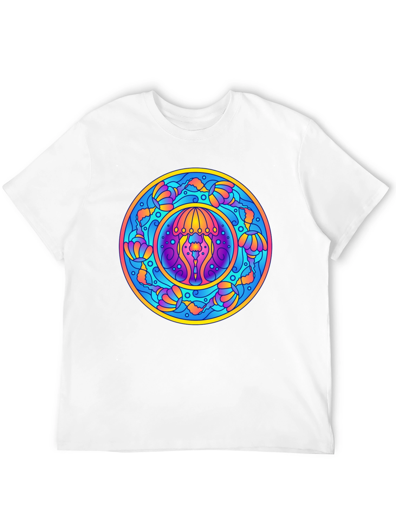 Psychedelic Jellyfish Mandala T-Shirt - Vivid Graphic Tee