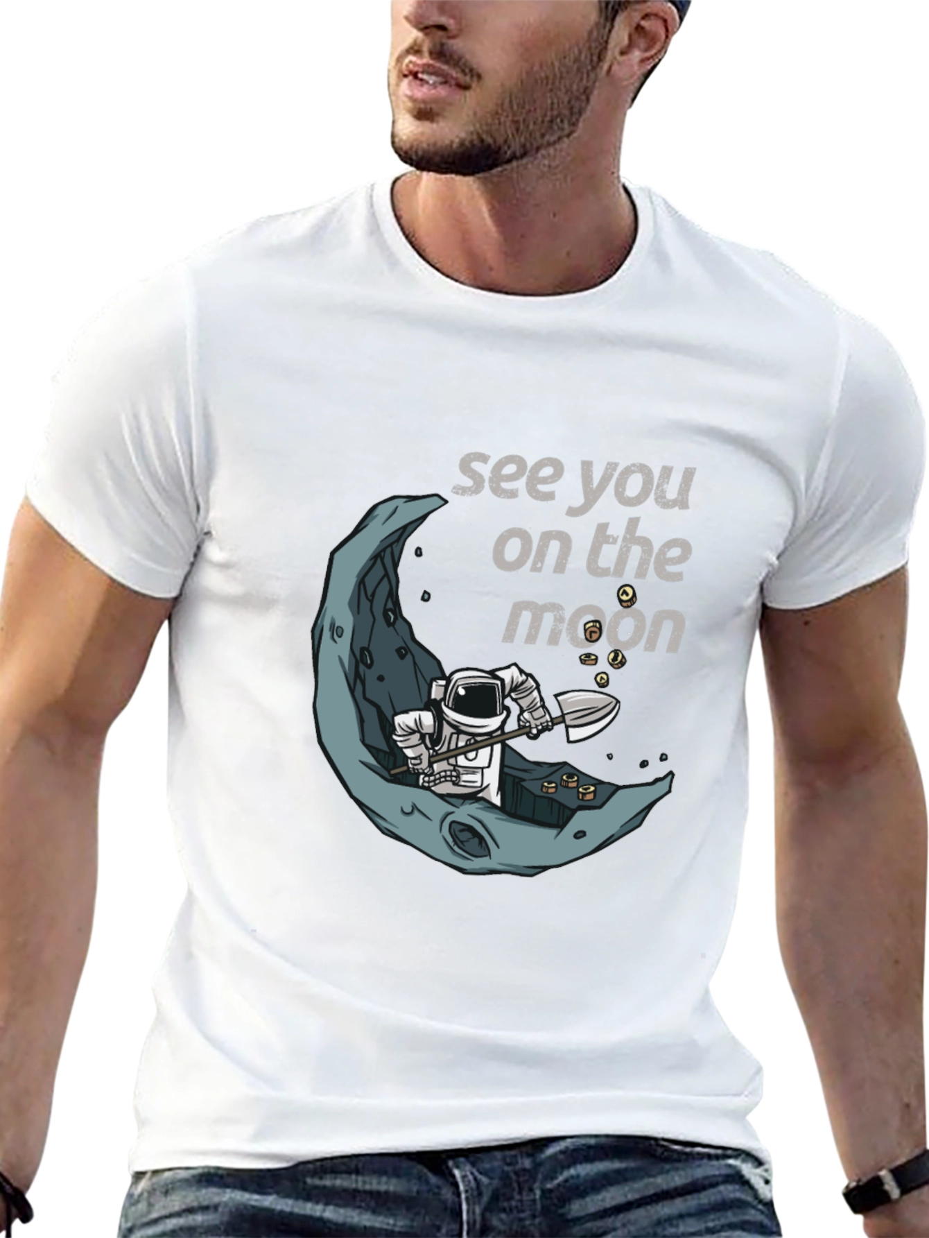 See You On The Moon T-Shirt Spaceman Graphic Tee