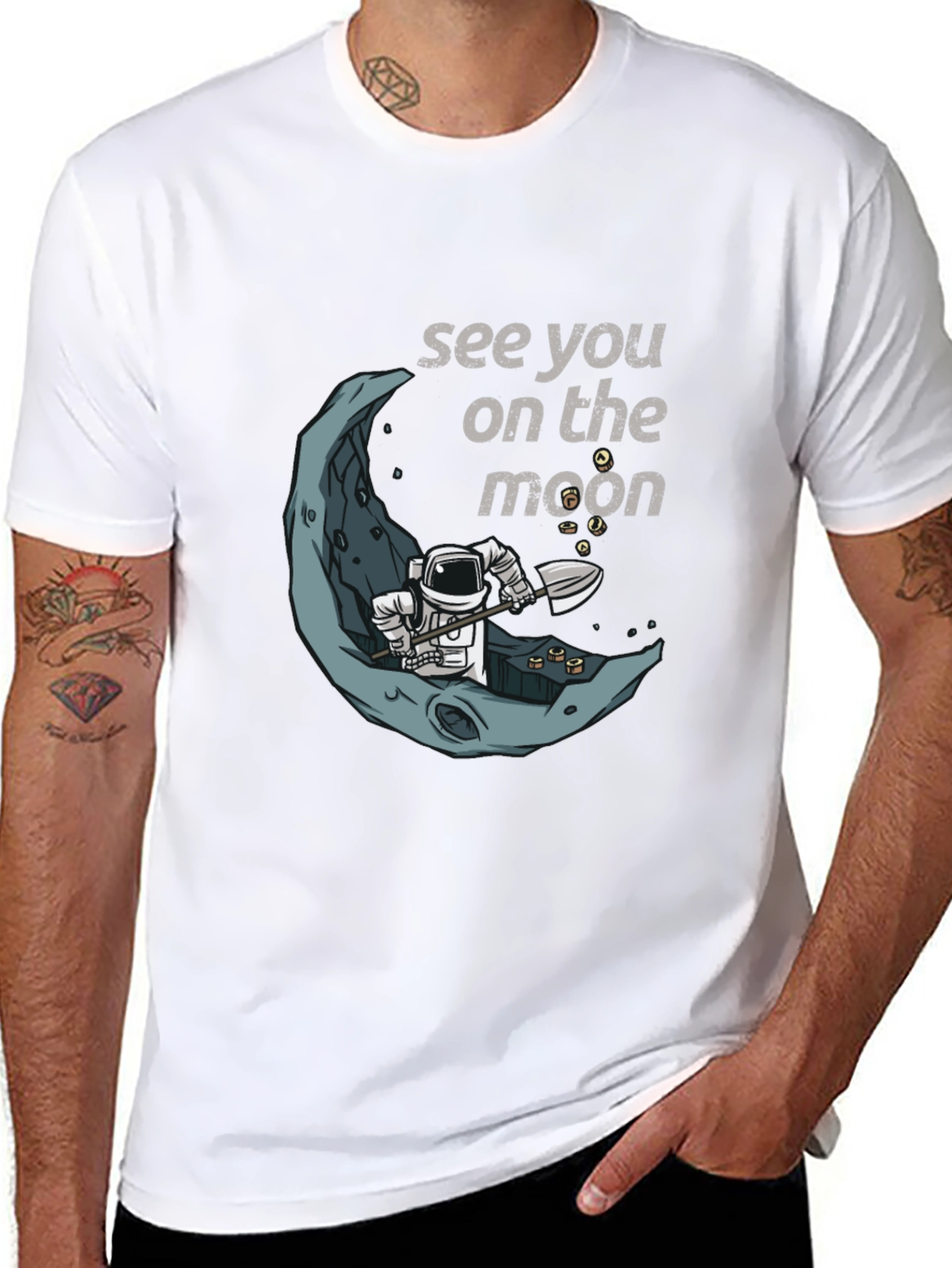 See You On The Moon T-Shirt Spaceman Graphic Tee