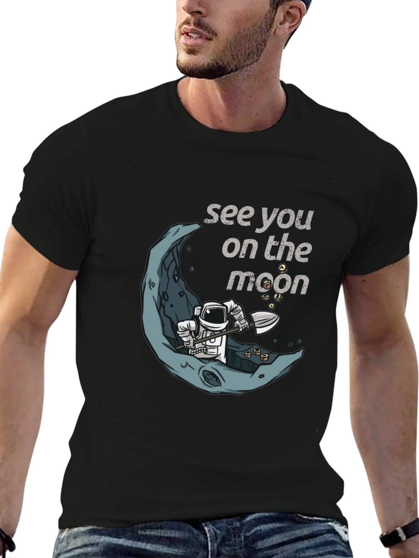See You On The Moon T-Shirt Spaceman Graphic Tee