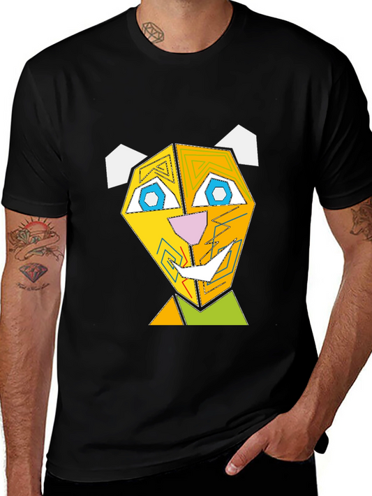 Geometric Animal Face Graphic T-Shirt