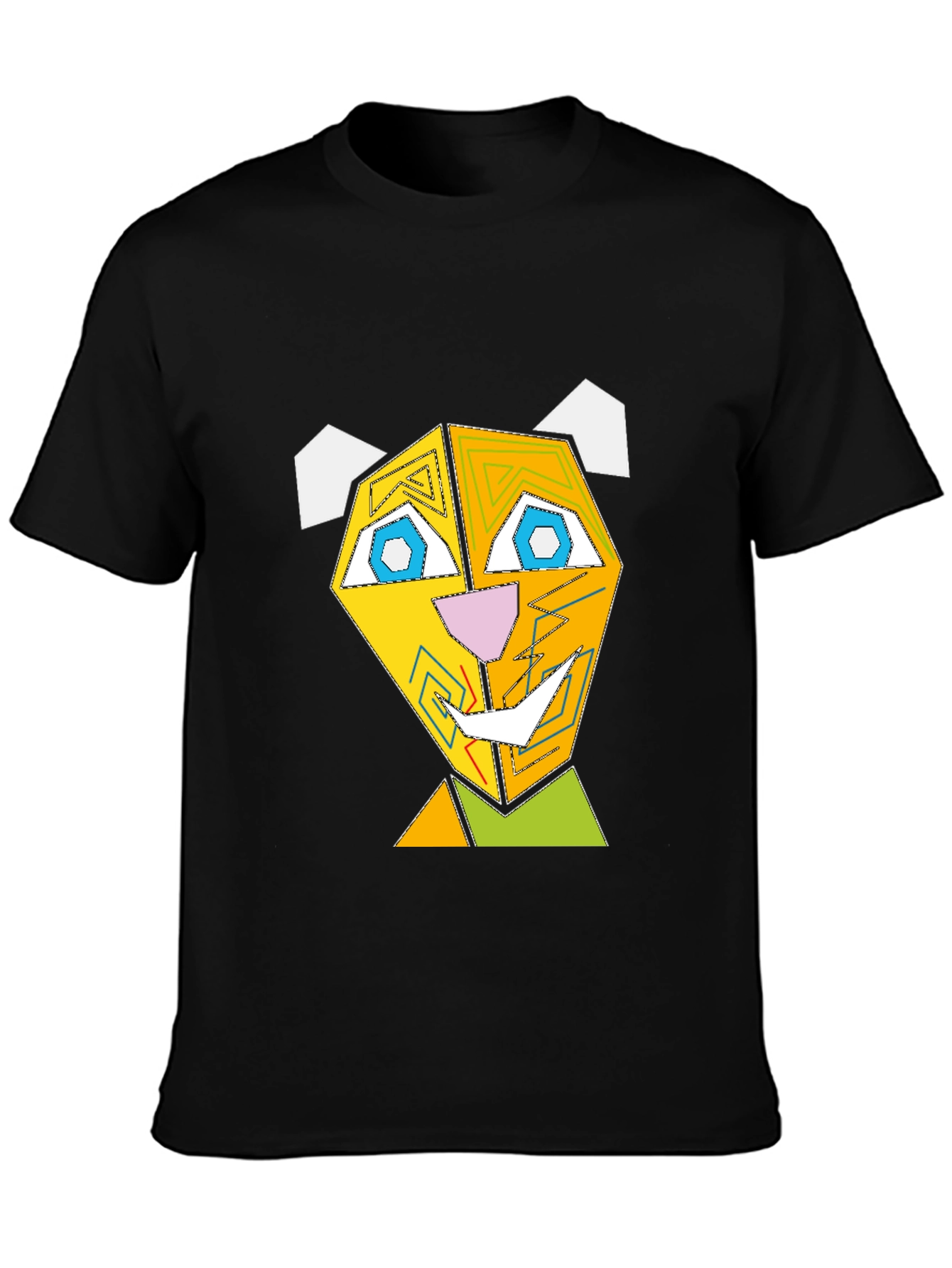 Geometric Animal Face Graphic T-Shirt