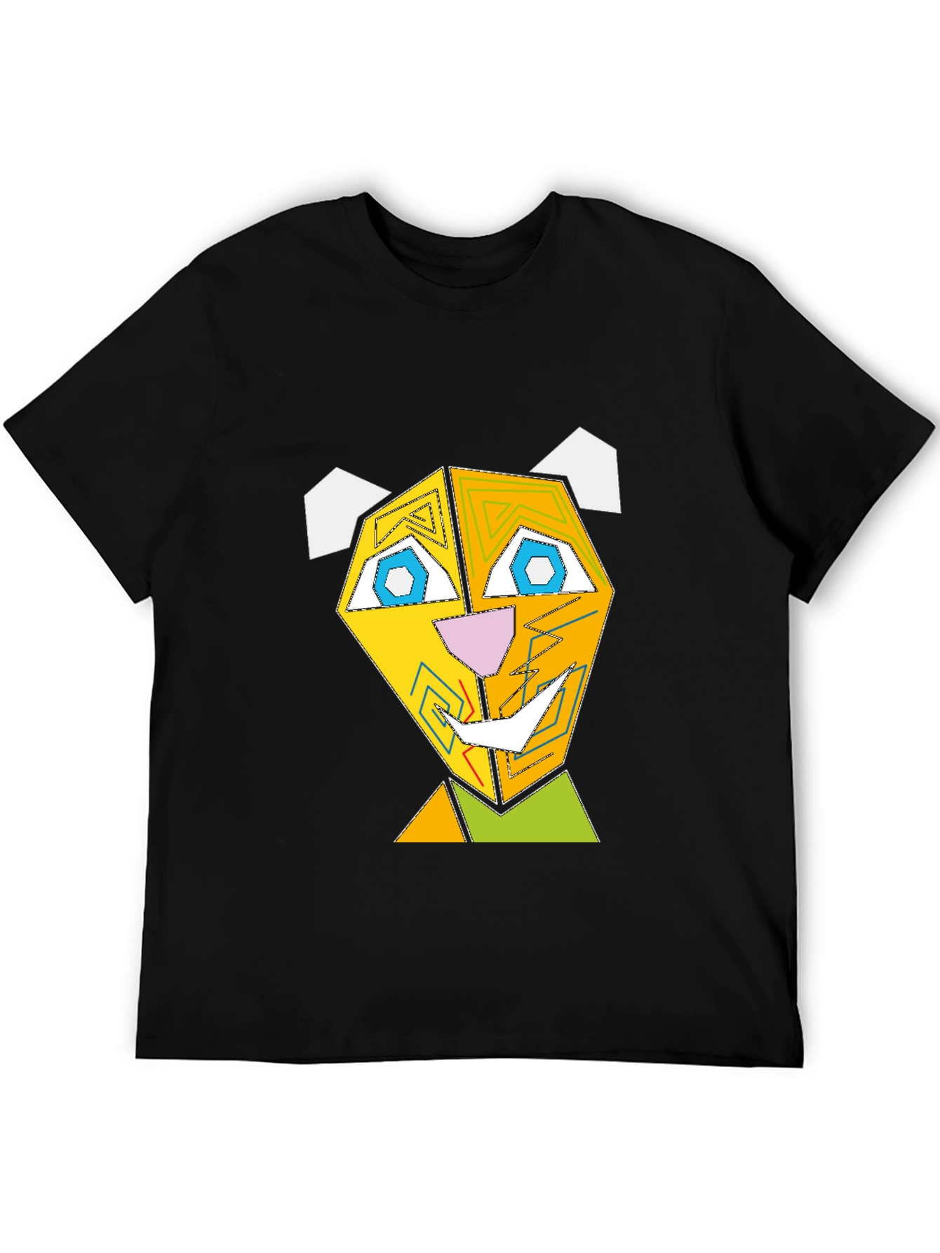 Geometric Animal Face Graphic T-Shirt