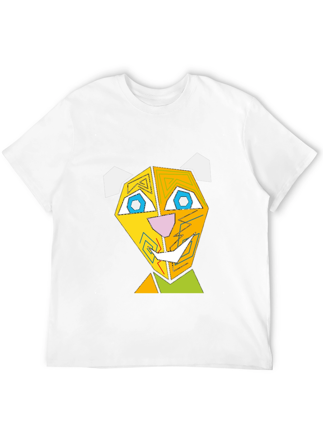 Geometric Animal Face Graphic T-Shirt