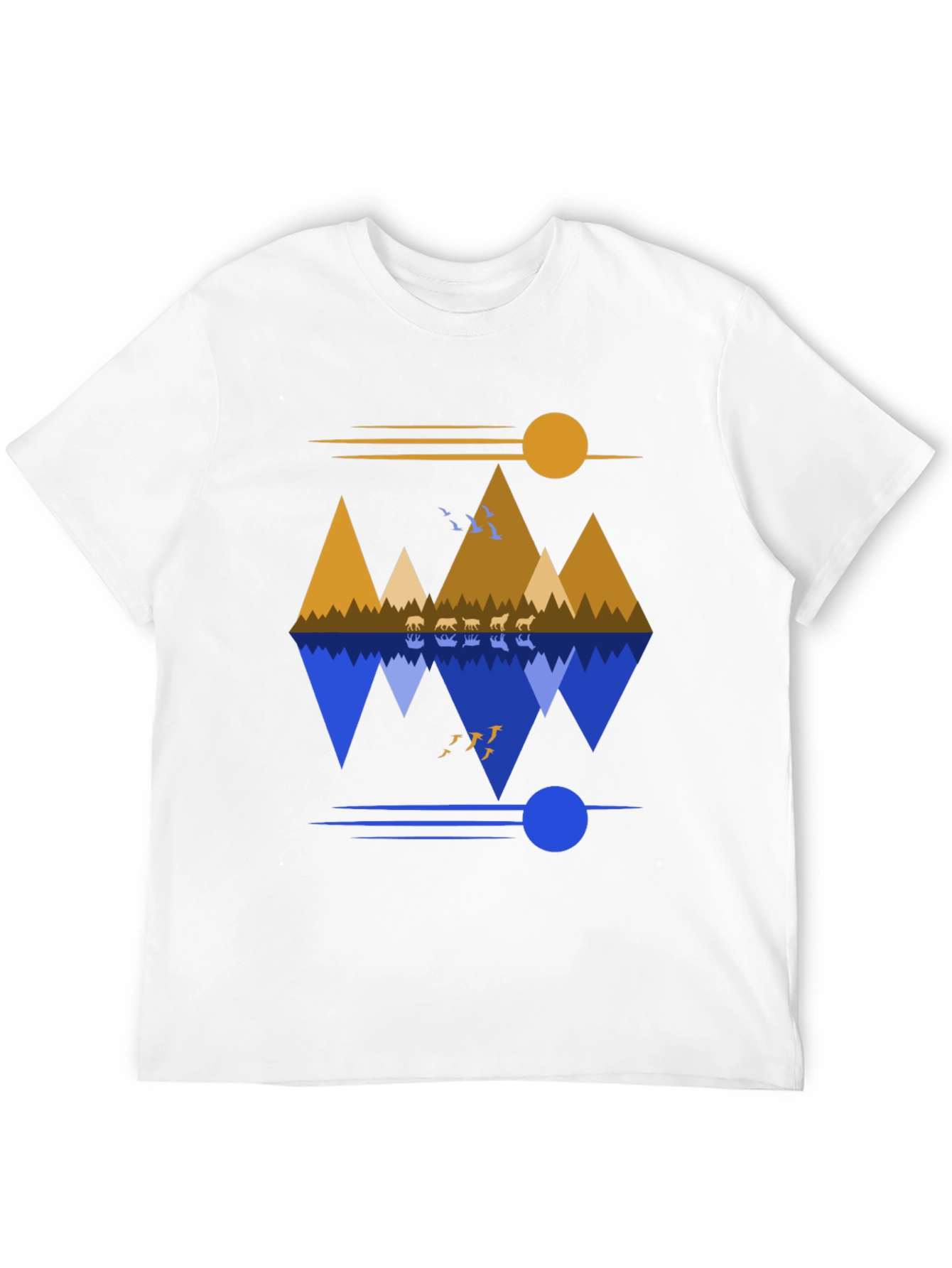 Mountain Reflection Graphic Tee - Nature Inspired Design
