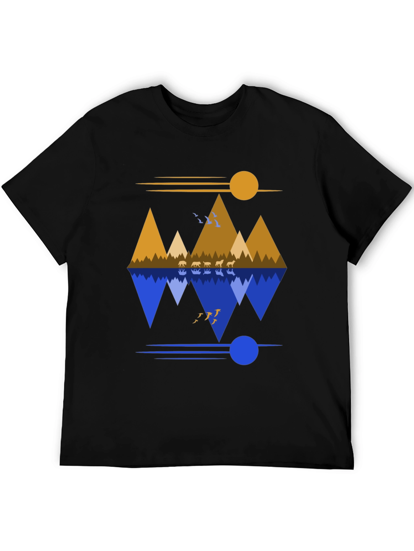 Mountain Reflection Graphic Tee - Nature Inspired Design