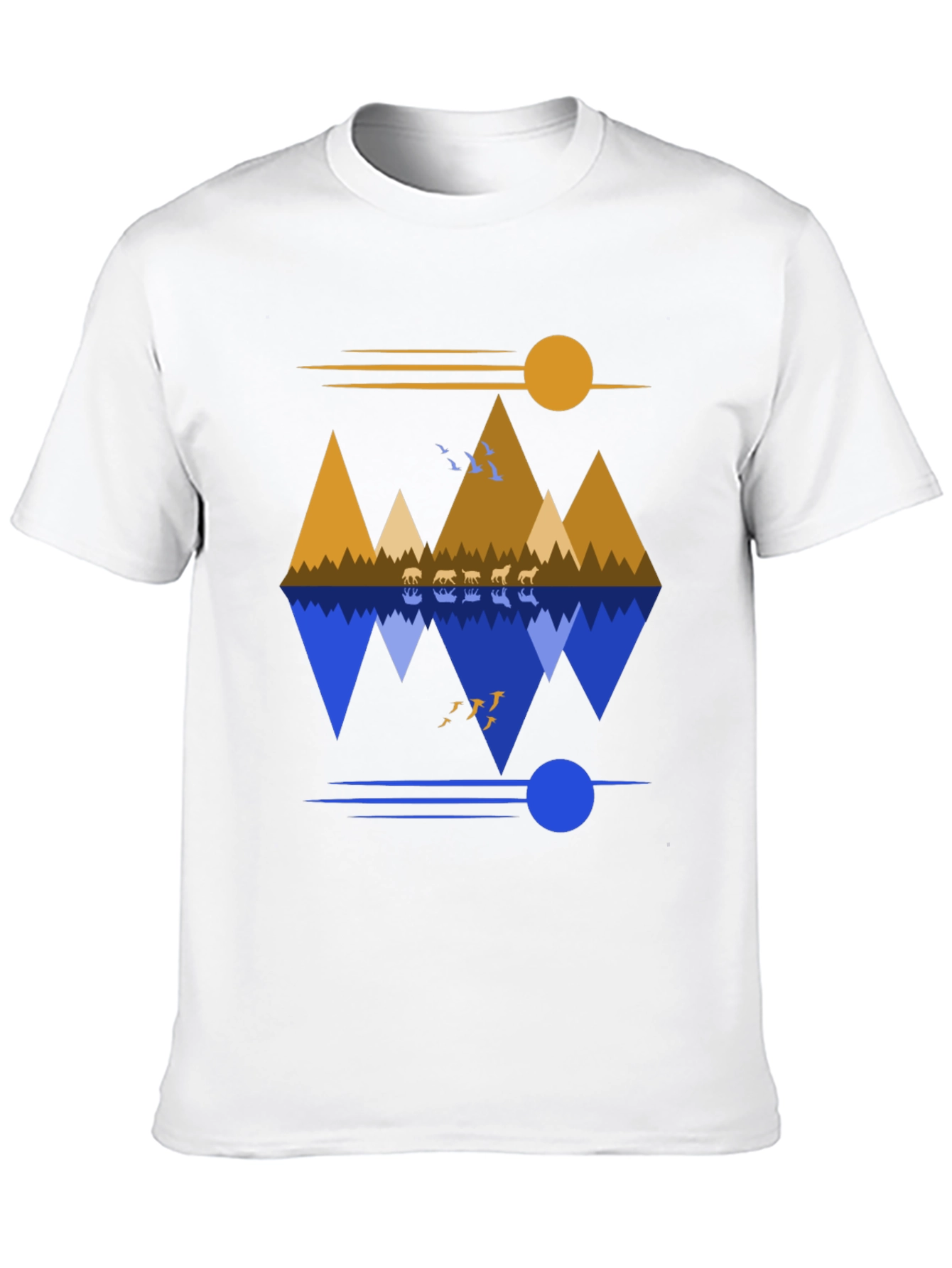 Mountain Reflection Graphic Tee - Nature Inspired Design