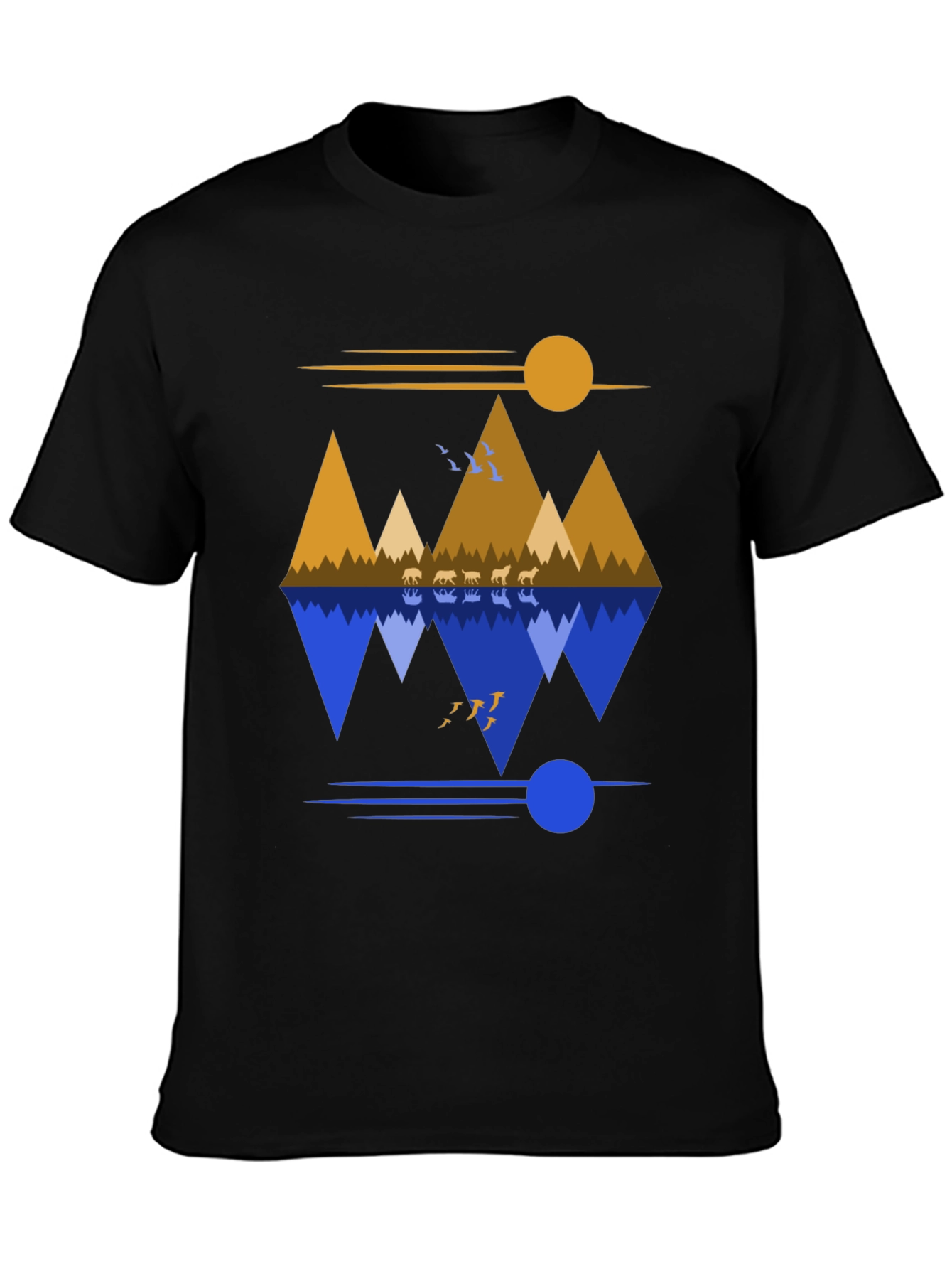 Mountain Reflection Graphic Tee - Nature Inspired Design