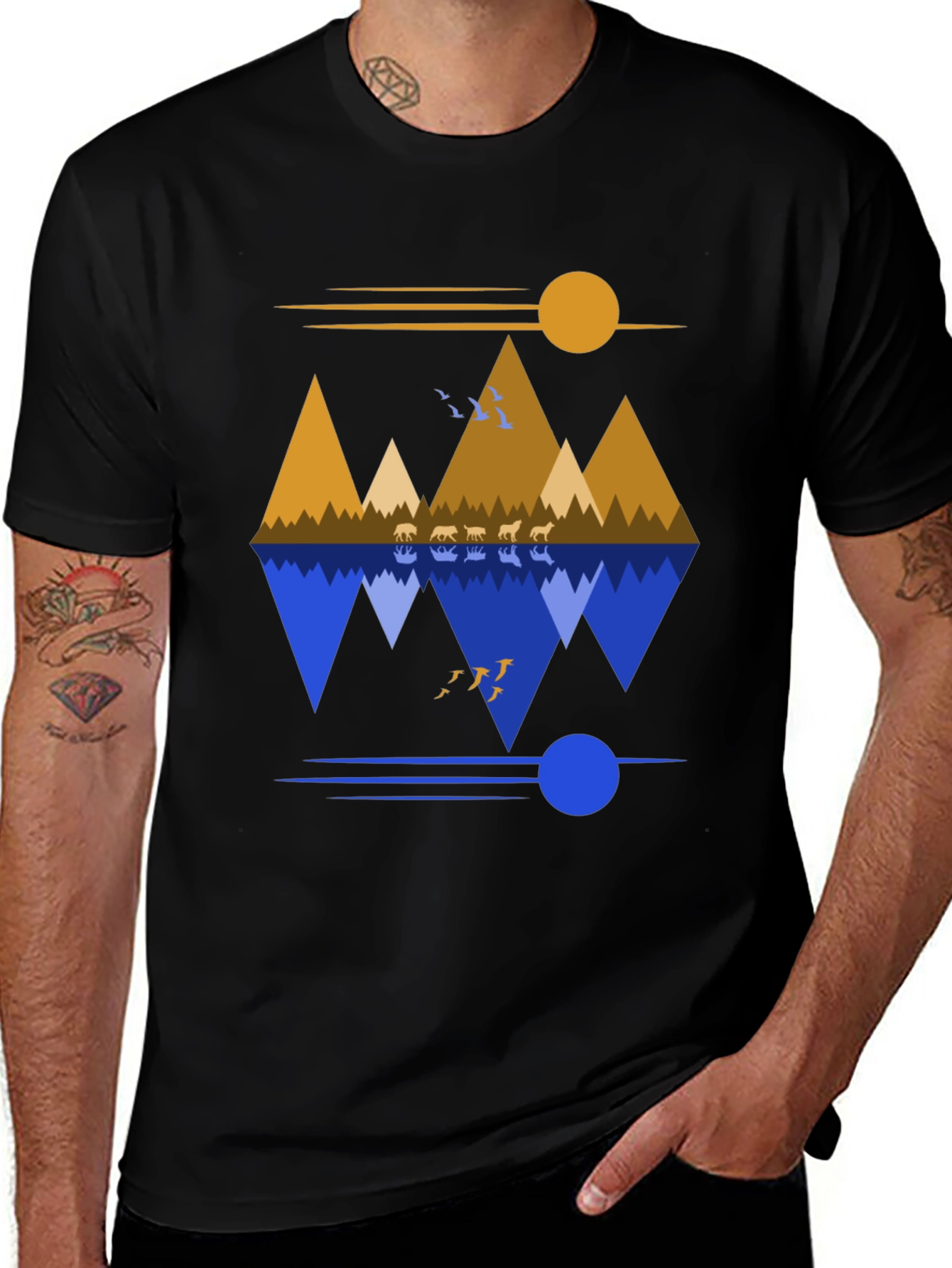 Mountain Reflection Graphic Tee - Nature Inspired Design